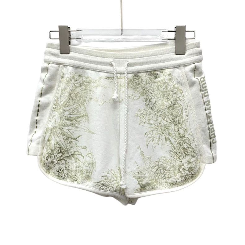Dior White jungle animal print cotton drawstring casual sho