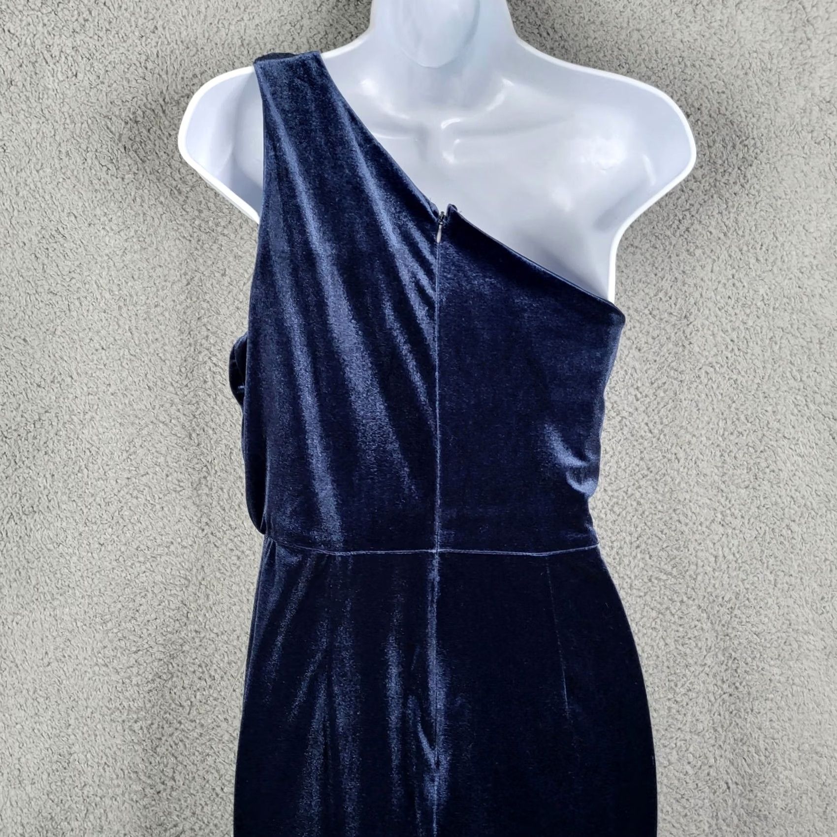 Velvet Love X Design Women’s Velvet One Shoulder Navy Dress L NEW Size L / US 10 / IT 46 - 3 Thumbnail