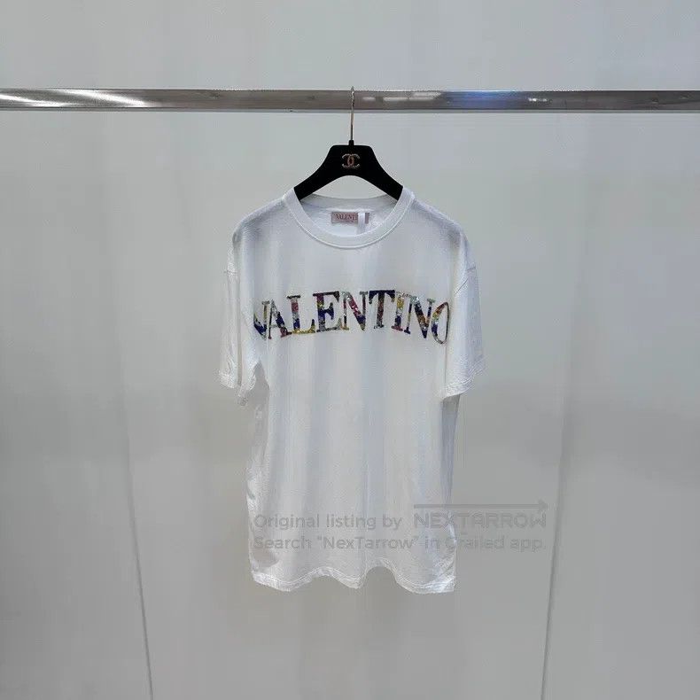 Valentino Valentino White sequined short-sleeved T-shirt Size M / US 6-8 / IT 42-44 - 3 Thumbnail