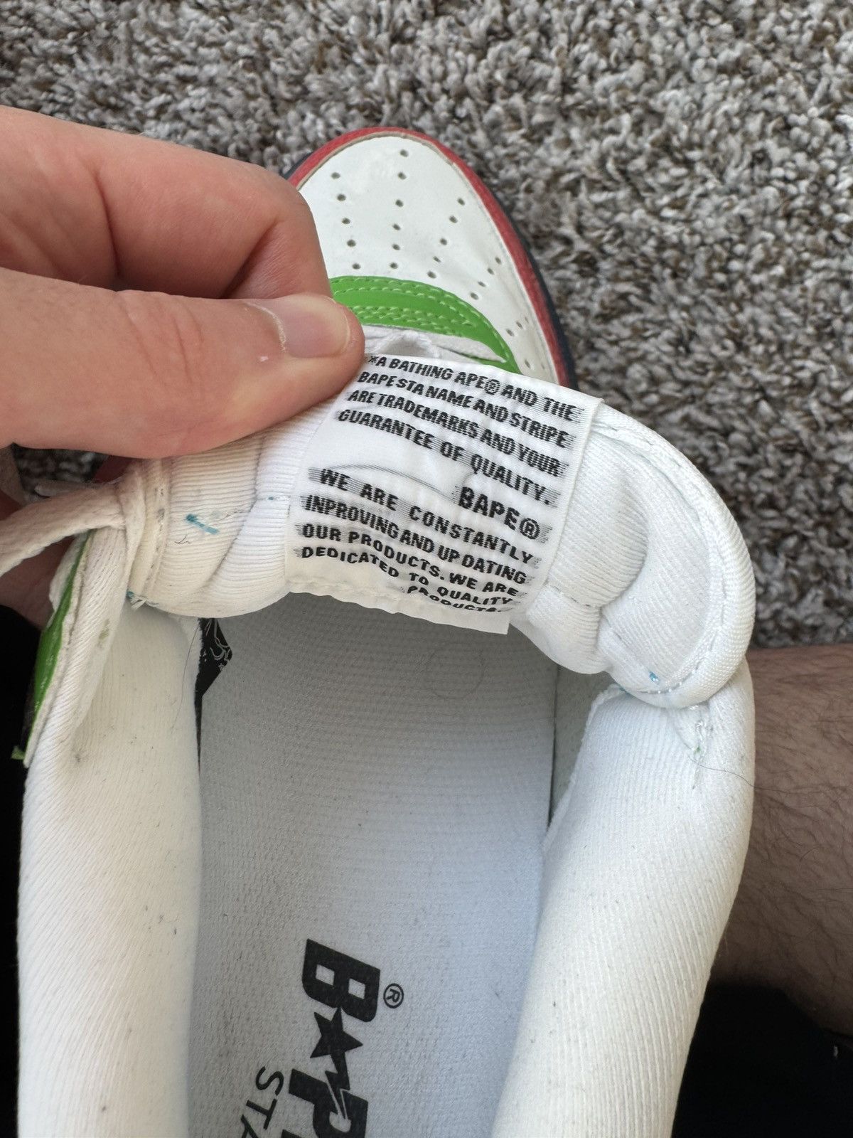 Bape Multicolor College Bapesta Size US 10 / EU 43 - 6 Thumbnail