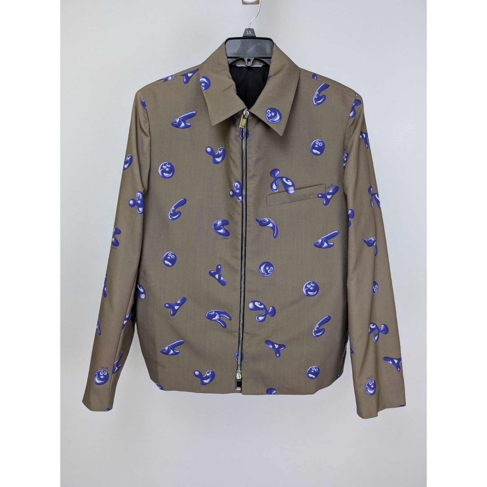 Dior o1rshd1 Men's Patterned Shirt in Khaki Size US M / EU 48-50 / 2 - 1 Thumbnail