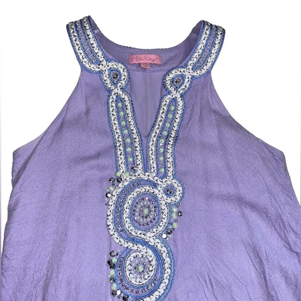 Designer Lilly Pulitzer l Valli Soft Shift Beaded Lilac Dress XXS Size XXS / US 00 / IT 34 - 5 Thumbnail