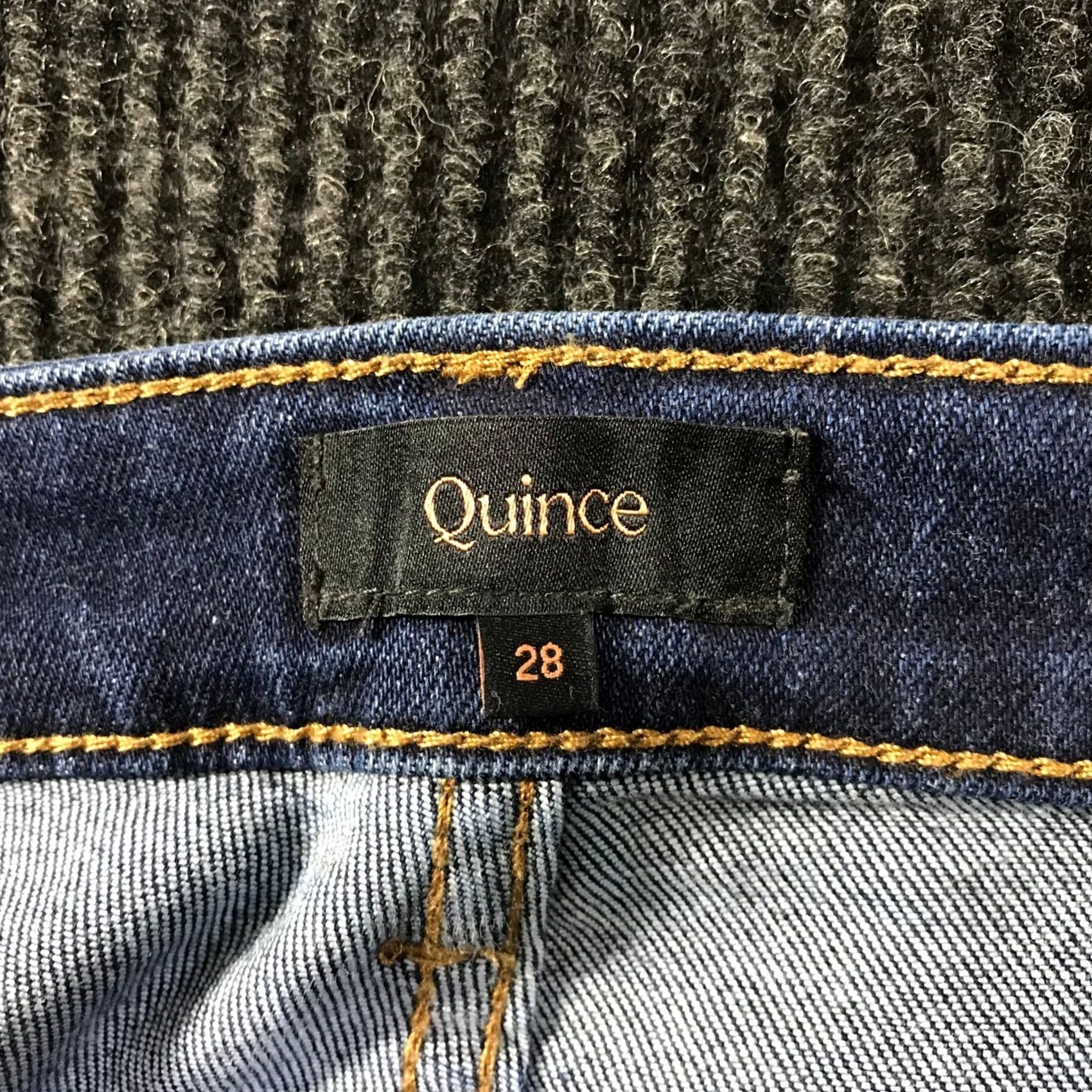 Quince Quince Women High Rise Flare Jeans Dark Wash Blue Organic Cotton Stretch Size 28 Jeans Size 28" / US 6 / IT 42 - 7 Thumbnail