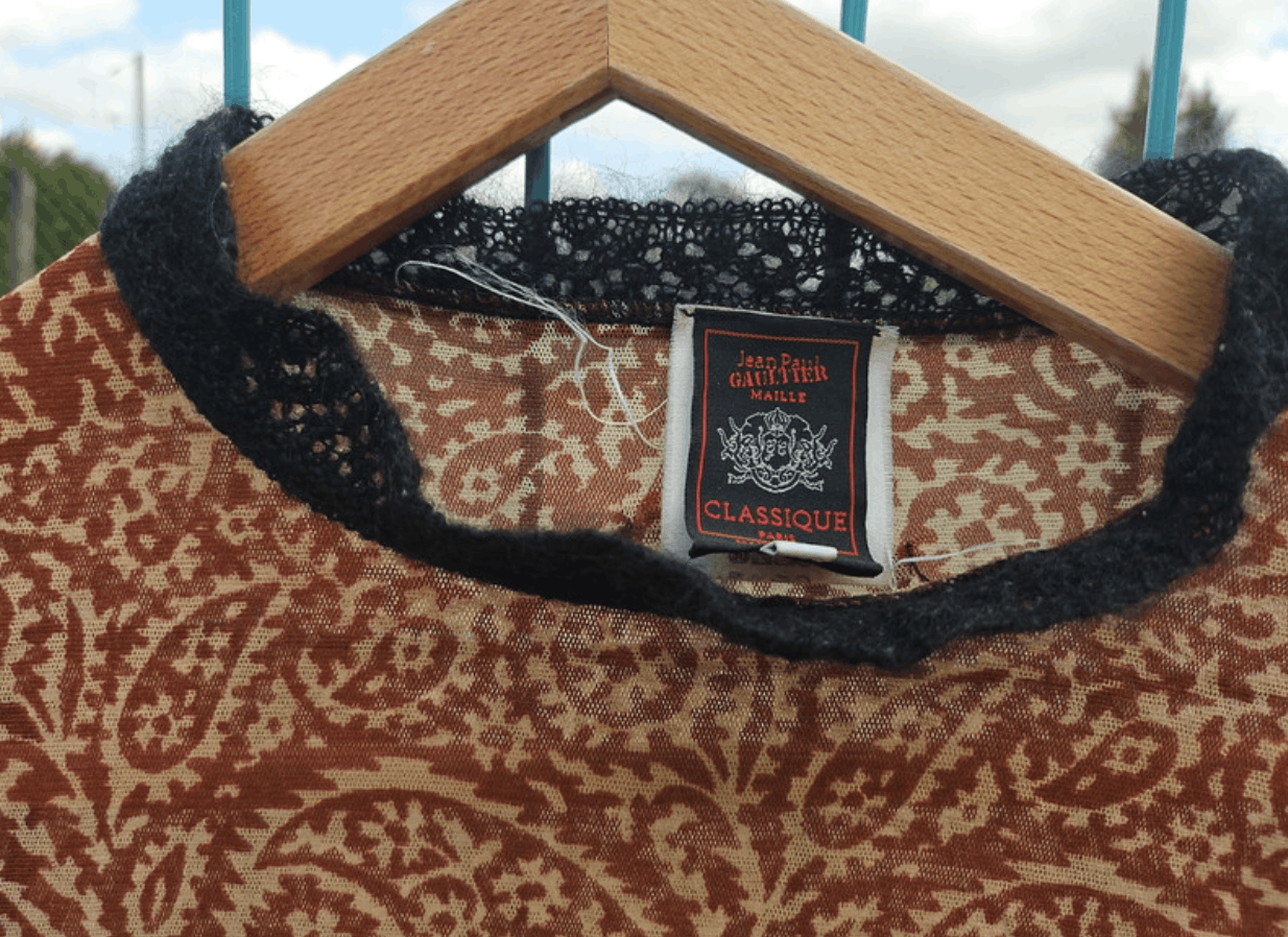 Jean Paul Gaultier × Vintage Jean Paul Gaultier Mesh Top Printed Dress Jacket Coat EX0047 Size L / US 10 / IT 46 - 4 Thumbnail
