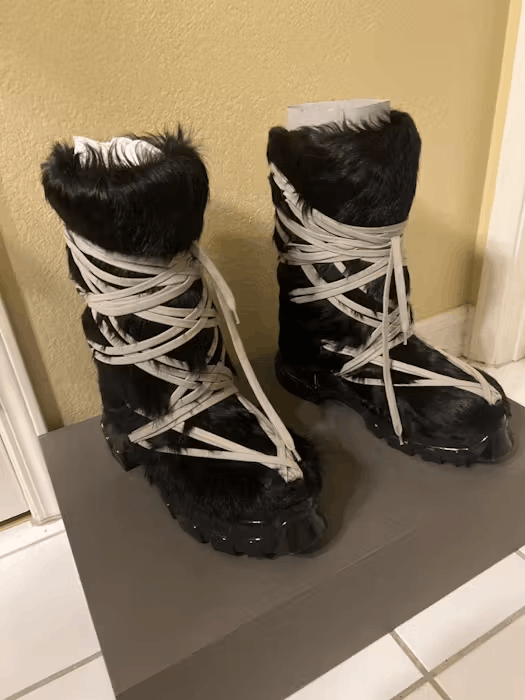 Rick Owens Rick Owens Gethsemane Lunar Boots in Pony Hair Grailed