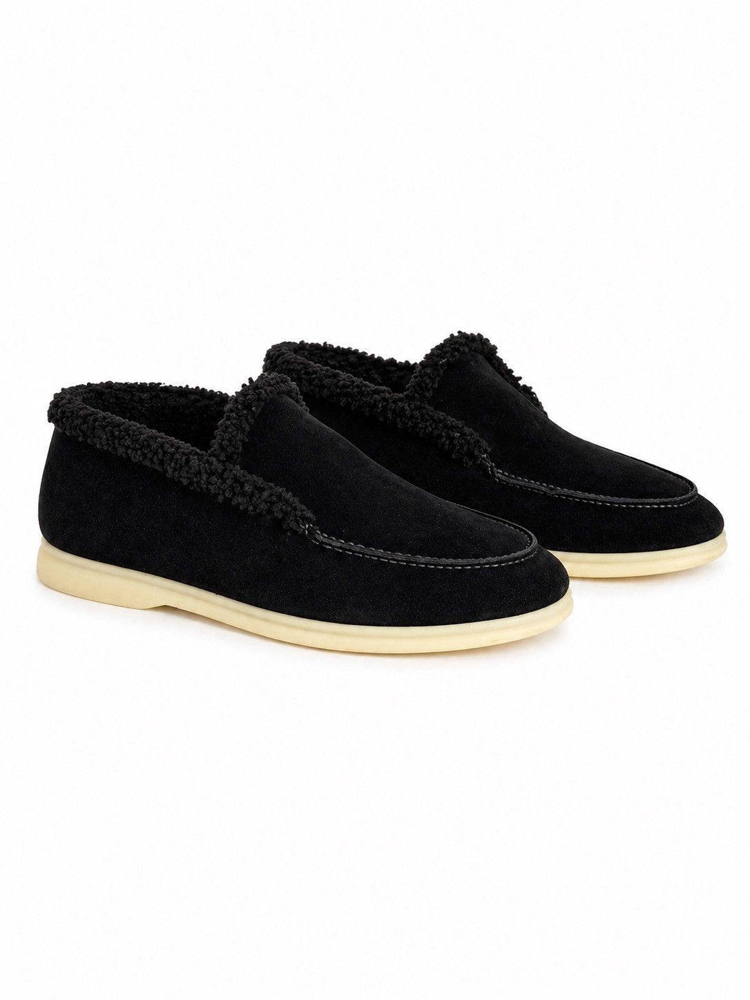 Loro Piana Loro Piana Open Walk Suede Shearling Loafers Black Size US 10 / EU 43 - 2 Thumbnail