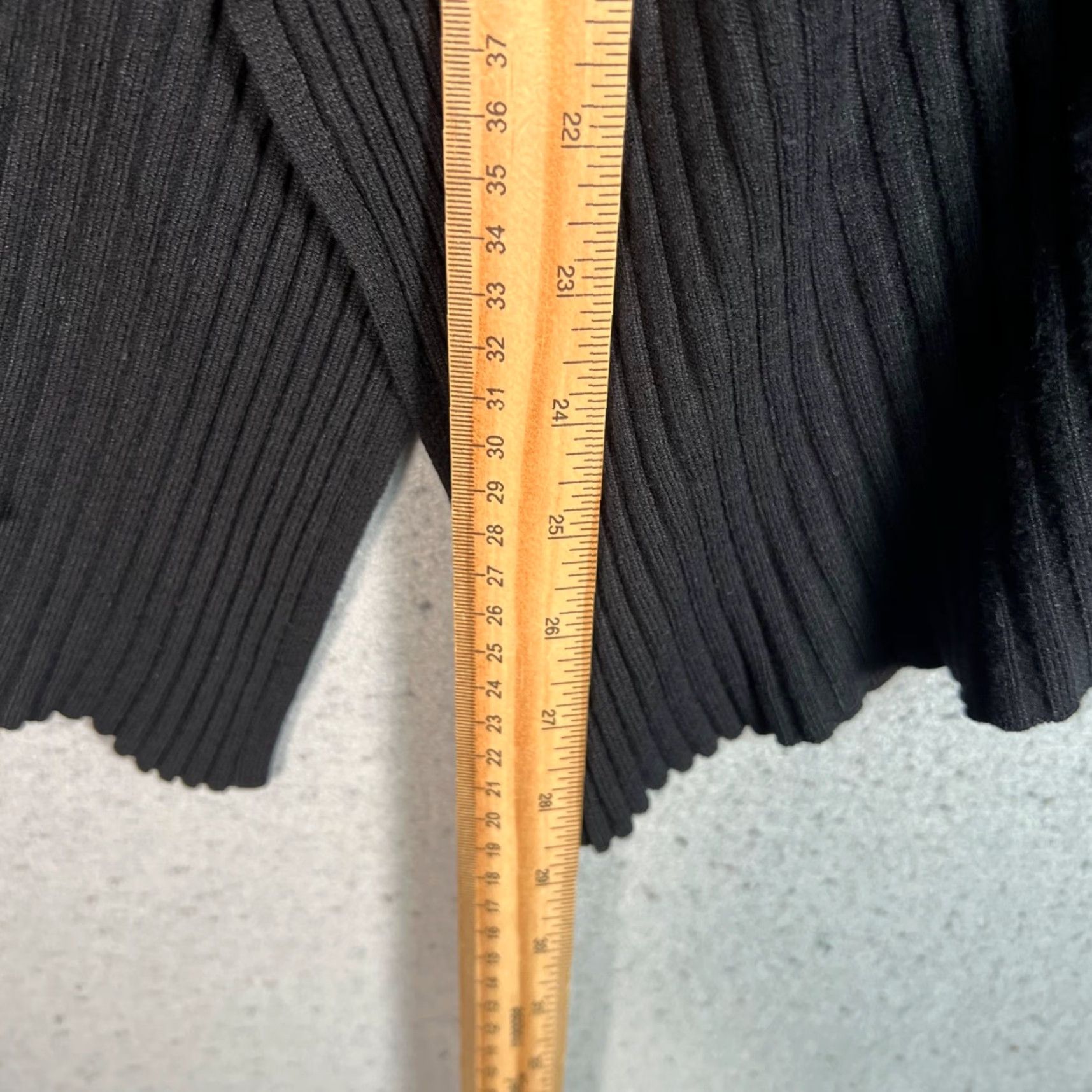 Vintage VINTAGE New York Company Womens XS Black Ribbed Draped Open Cardigan Size XS / US 0-2 / IT 36-38 - 6 Thumbnail