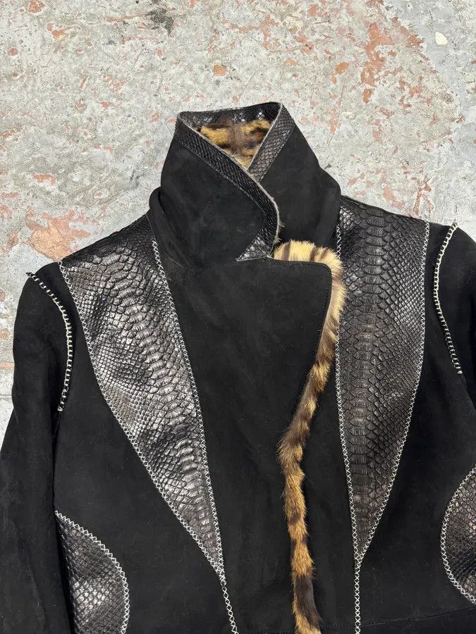 Roberto Cavalli 2000s Roberto Cavalli Sample Leopard Fur & Python Shearling Leather Long Coat Size US S / EU 44-46 / 1 - 6 Thumbnail