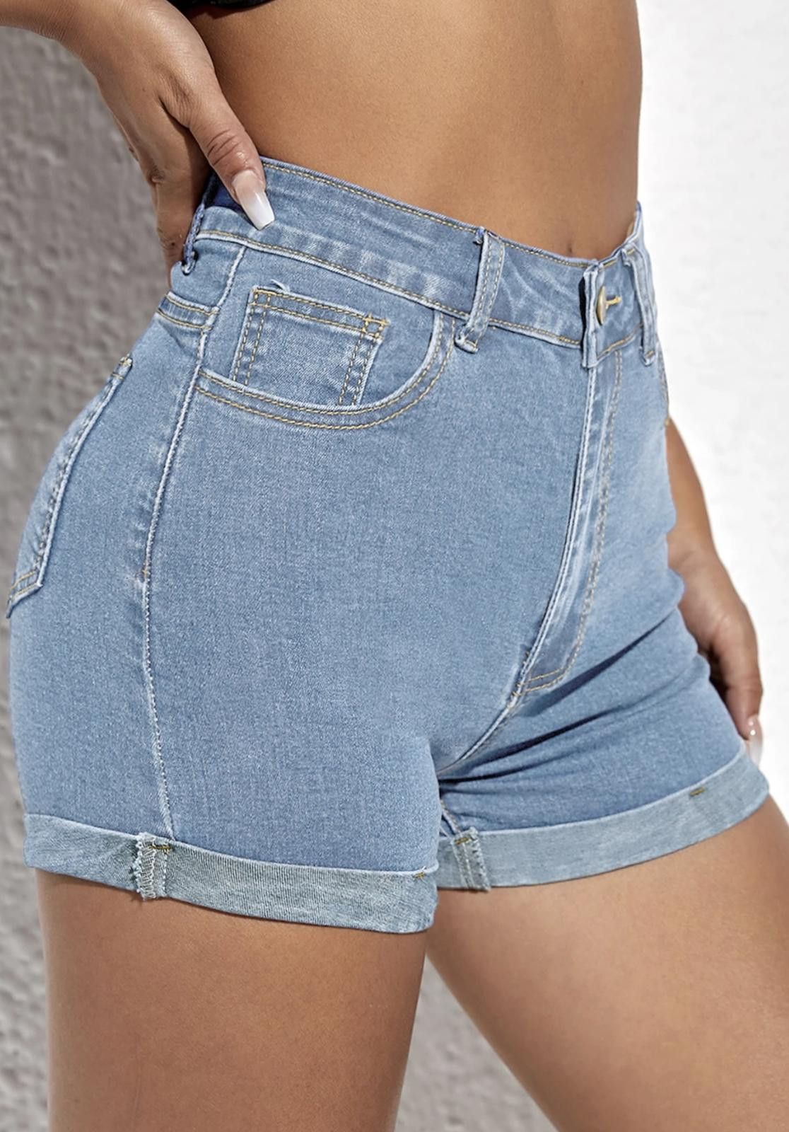 Other SHEIN Denim Shorts in Blue (SMALL) Size 28" / US 6 / IT 42 - 1 Thumbnail