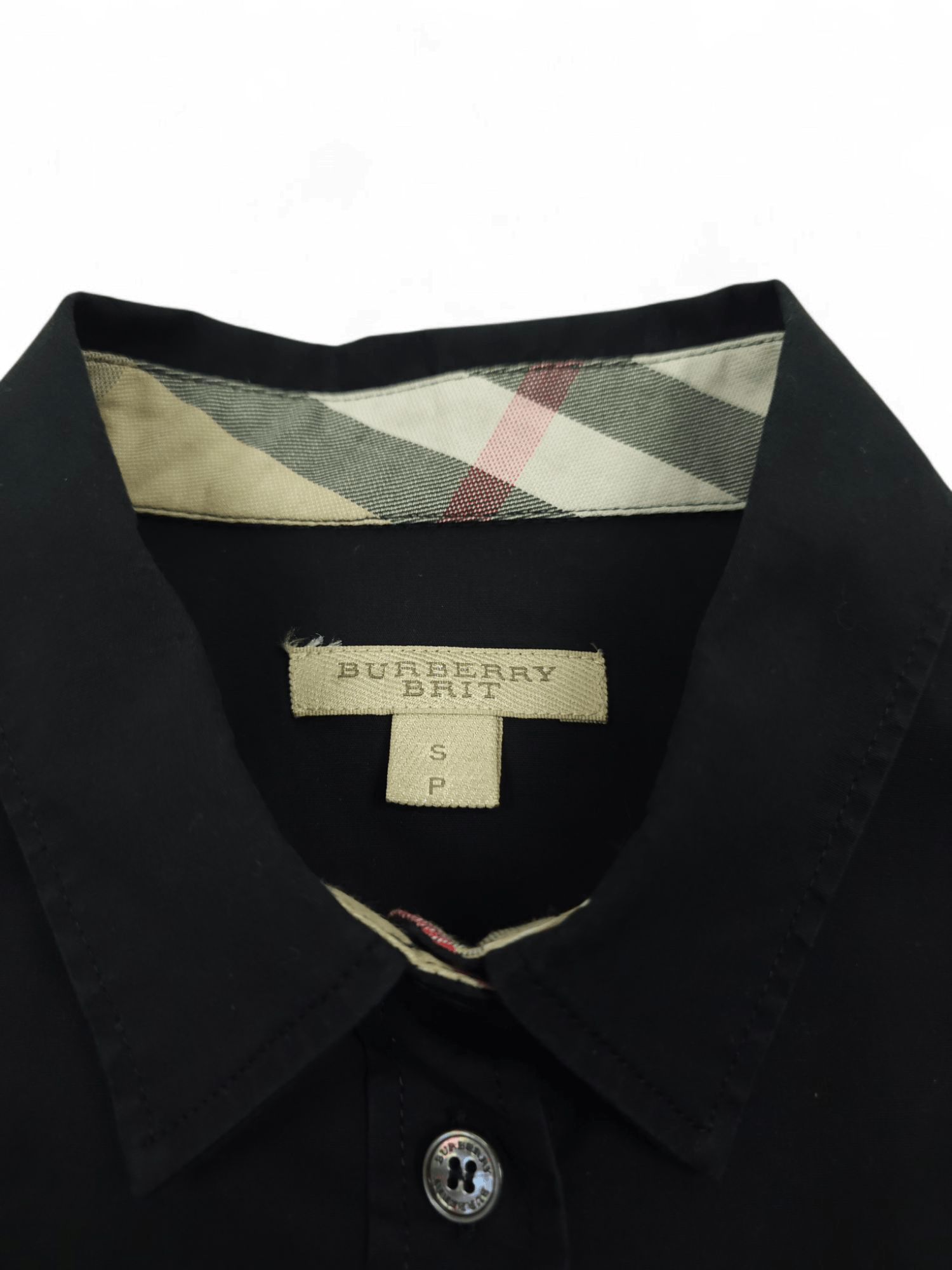 Burberry 💎 Vintage Burberry Brit Nova Check Black Button Up Shirt Size S / US 4 / IT 40 - 8 Thumbnail