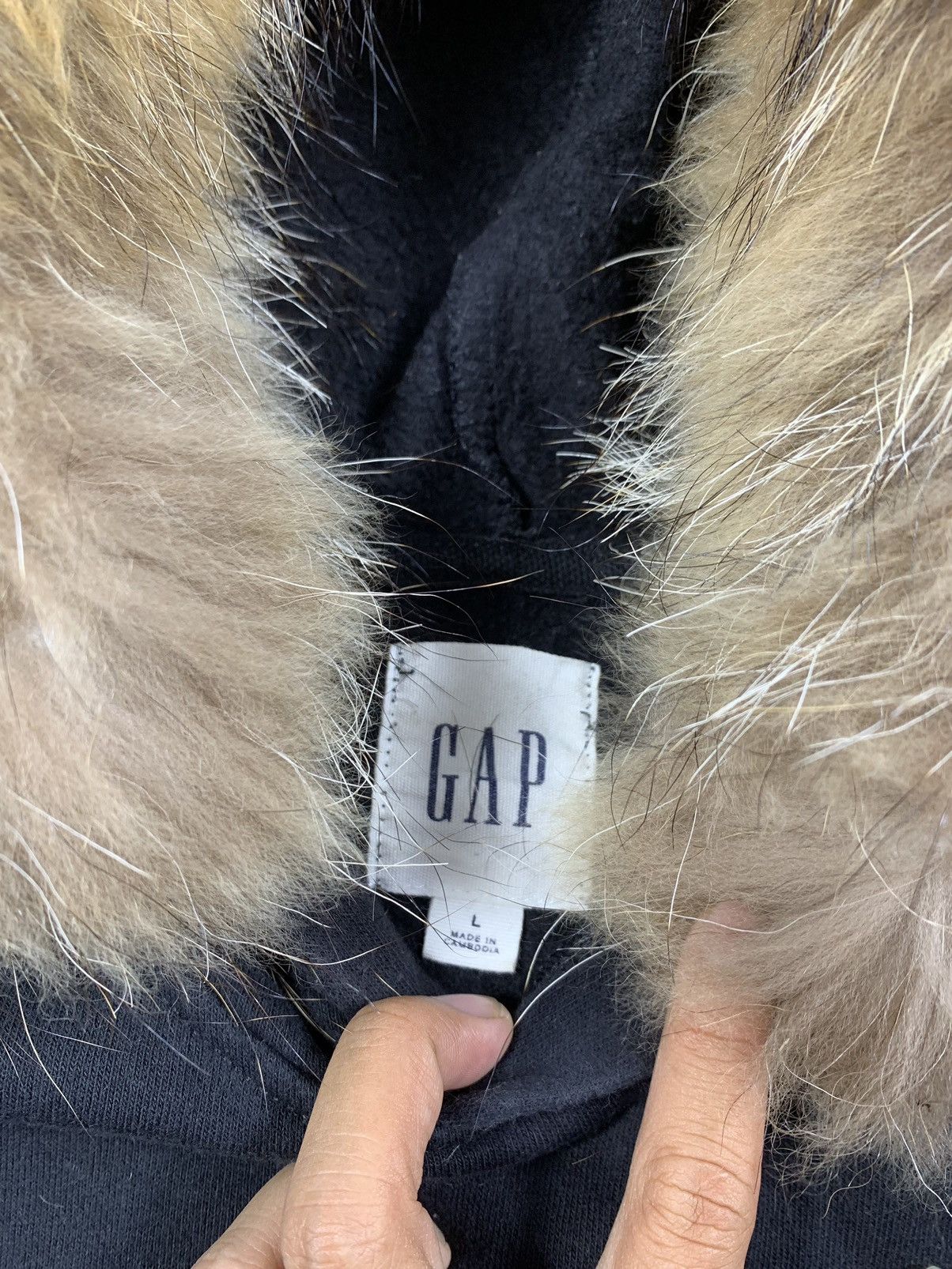 If Six Was Nine × Japanese Brand × Le Grande Bleu (L.G.B.) Y2k Gap Fur Hoodie Style Size US L / EU 52-54 / 3 - 4 Thumbnail