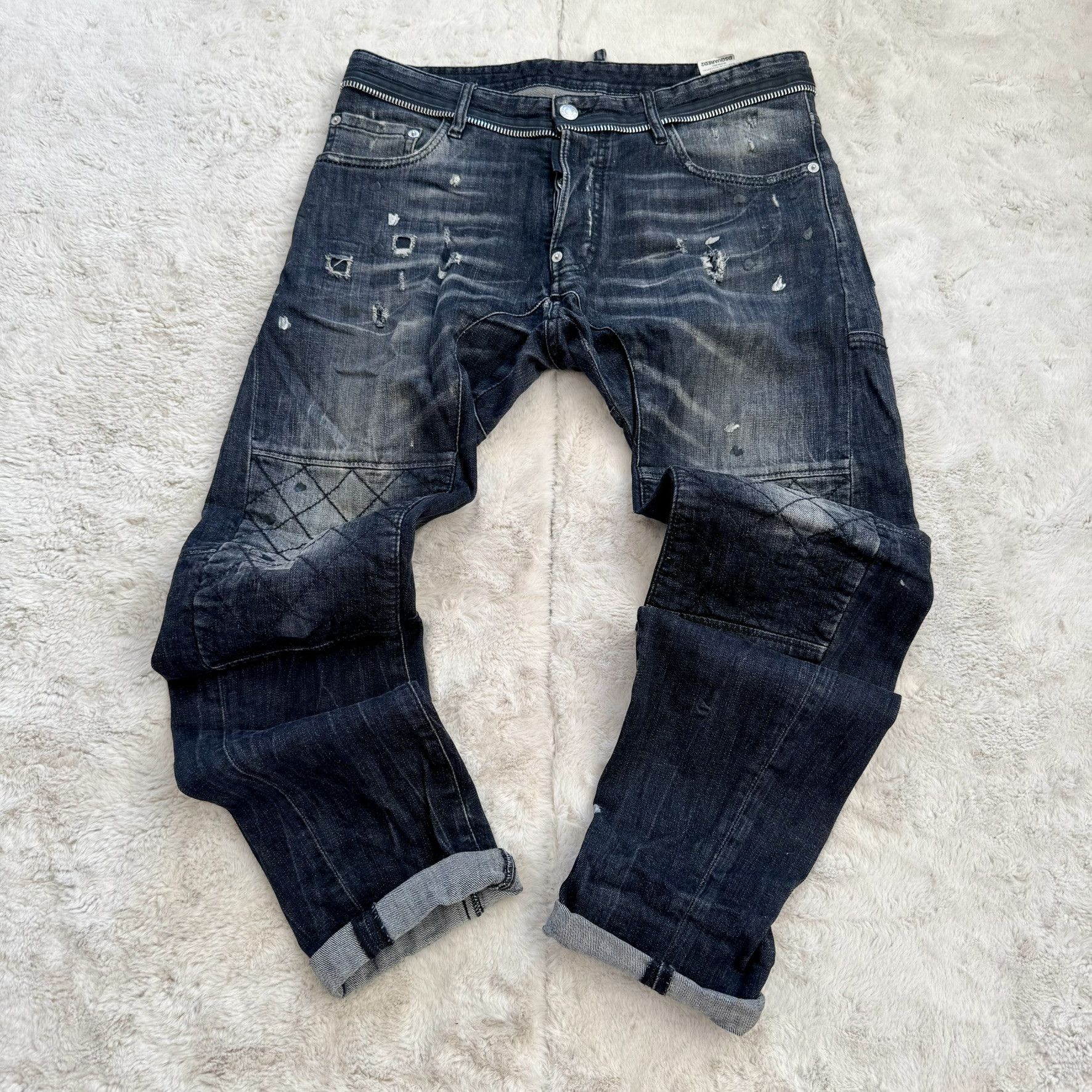 Dsquared2 Dsquared2 Distressed Black Jeans w/ Knee Stitching – Size 48 Size US 32 / EU 48 - 1 Thumbnail