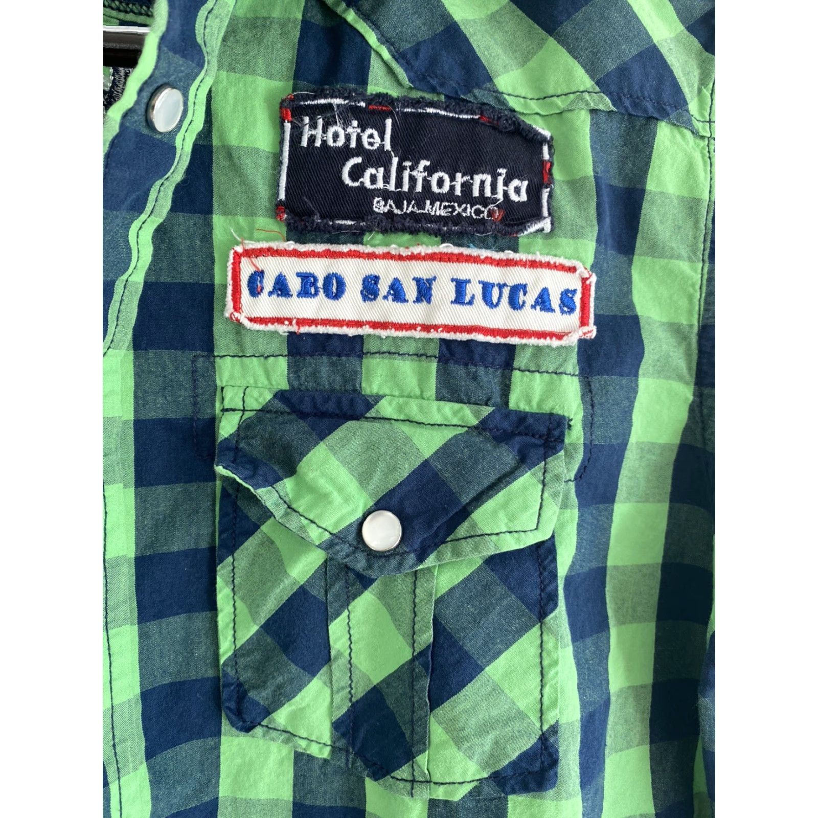 Denime Mens Medium Paper Denim & Cloth Shirt M Tequila Fishing Pearl Snap Size US M / EU 48-50 / 2 - 3 Thumbnail