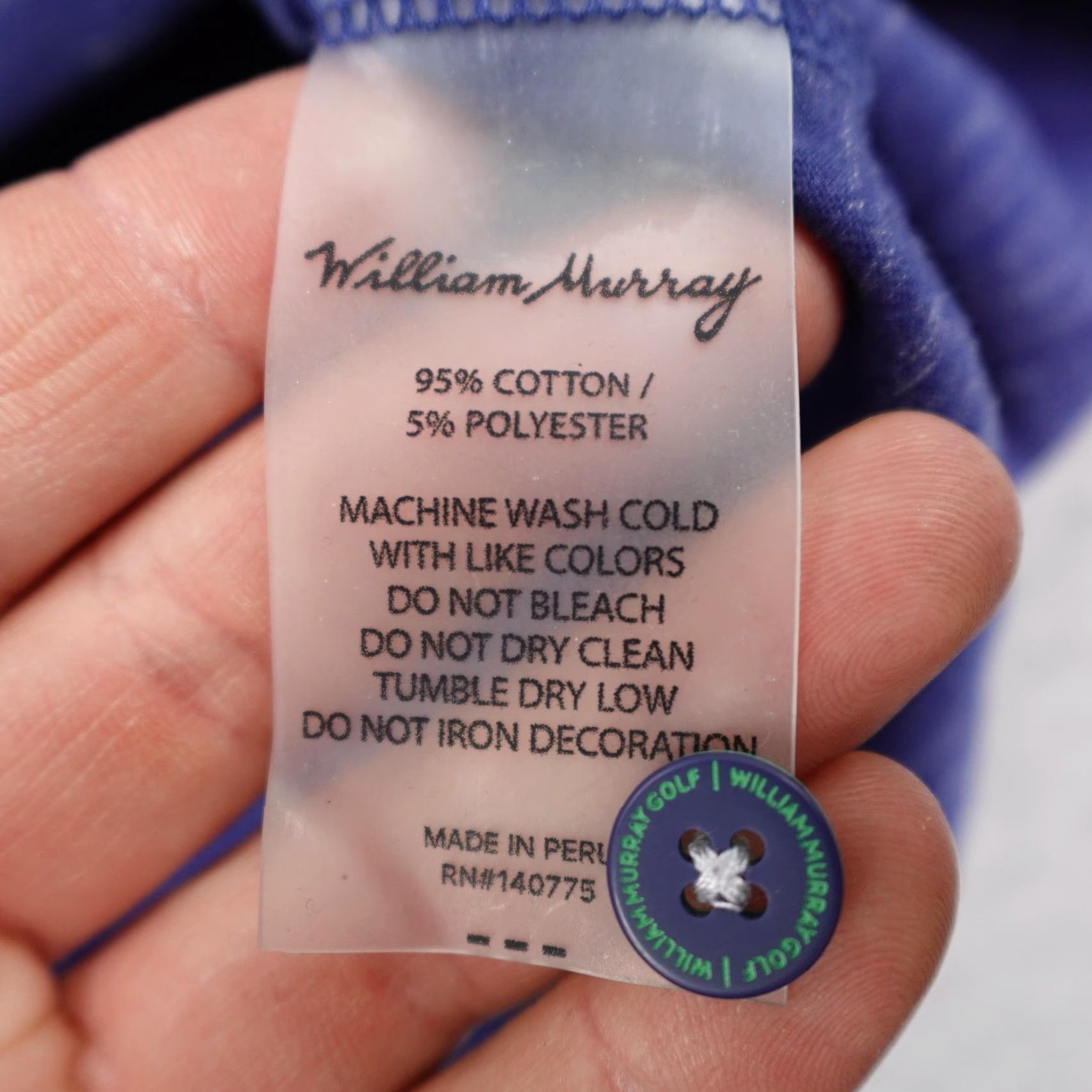 Vintage William Murray Polo Shirt Mens L Blue Heather Golf Pocket Flex Size US L / EU 52-54 / 3 - 4 Thumbnail