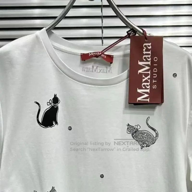 Max Mara MaxMara Summer White Cotton T-Shirt . Size M / US 6-8 / IT 42-44 - 5 Thumbnail
