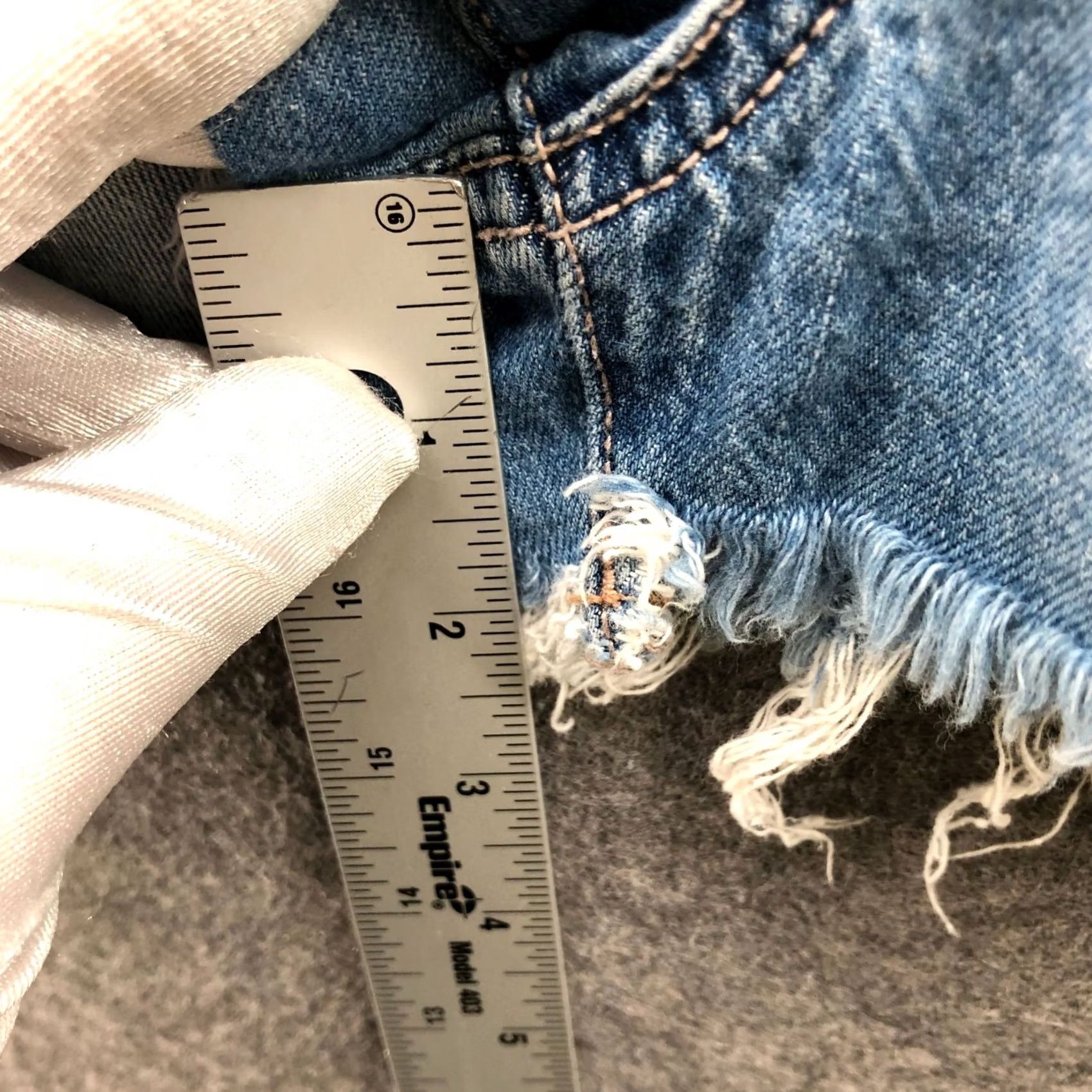 American Eagle Outfitters American Eagle Festival Denim Short 00 Blue Distress Cotton Blend Super Hi-Rise Women Size 24" / US 00 / IT 34 - 7 Thumbnail