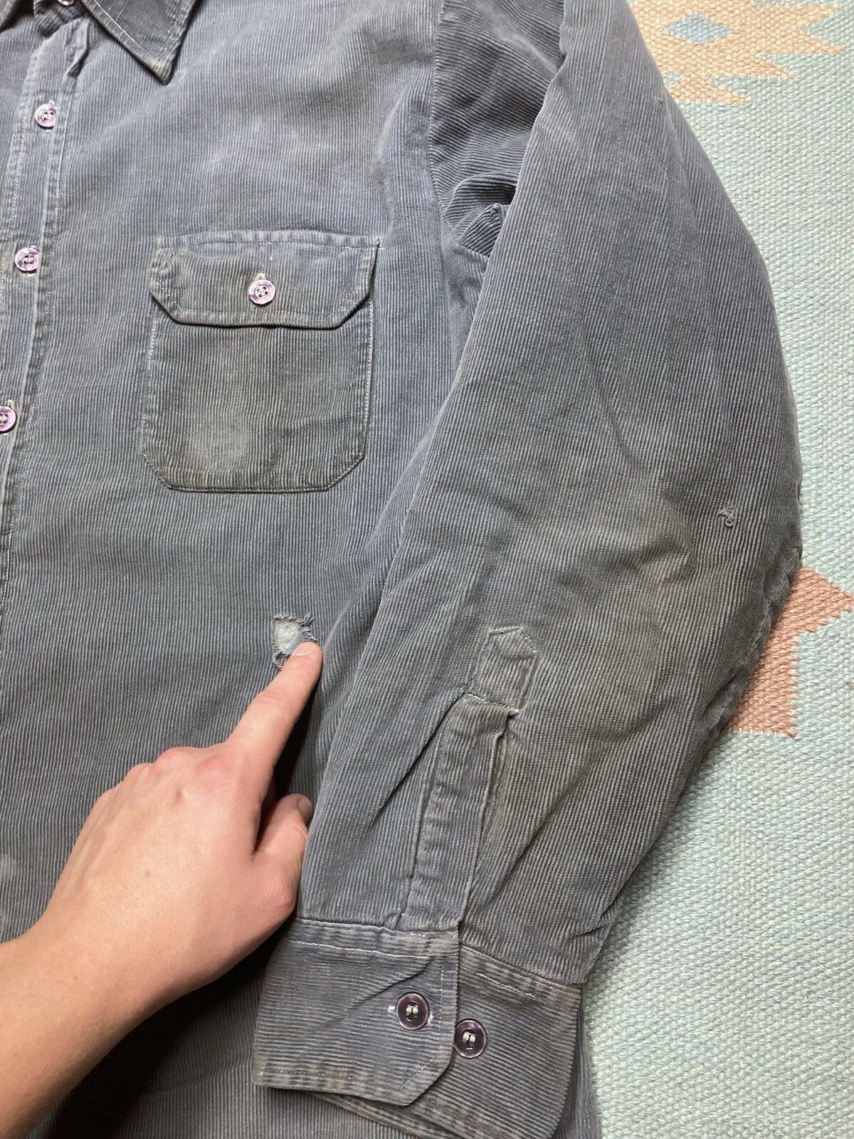 Vintage VTG 70s corduroy shirt jacket insulated Kmart distr cotton L Size US L / EU 52-54 / 3 - 6 Thumbnail