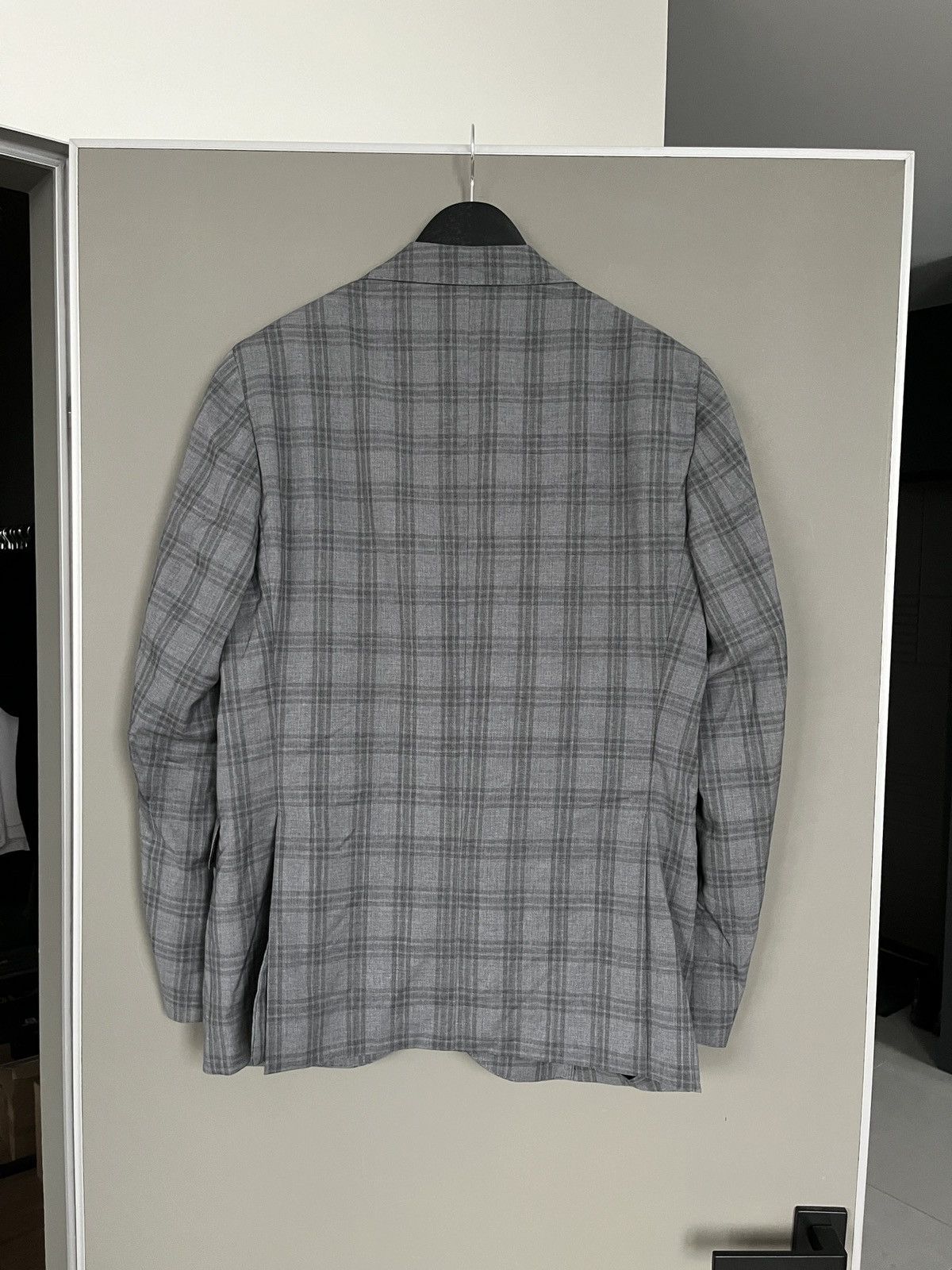 L.B.M. 1911 L.B.M 1911 Gray Check Plaid Wool Blazer Size 50R - 10 Thumbnail