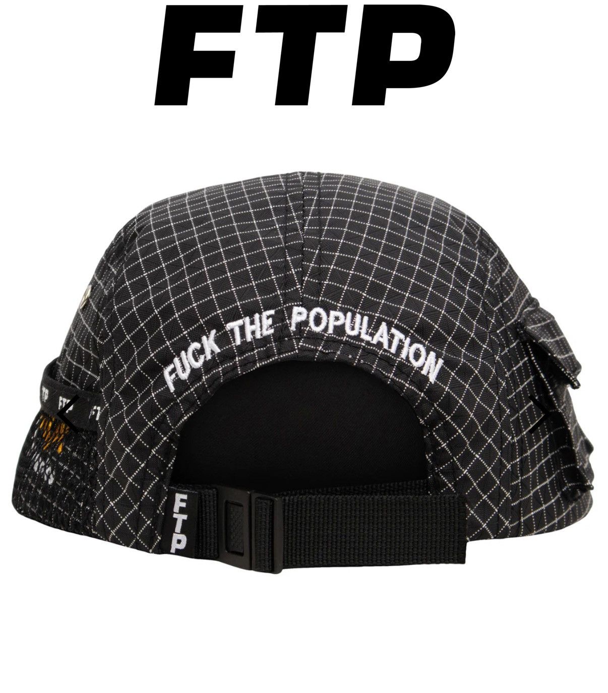 Fuck The Population FTP Cordura Camp Hat Black Size ONE SIZE - 2 Thumbnail