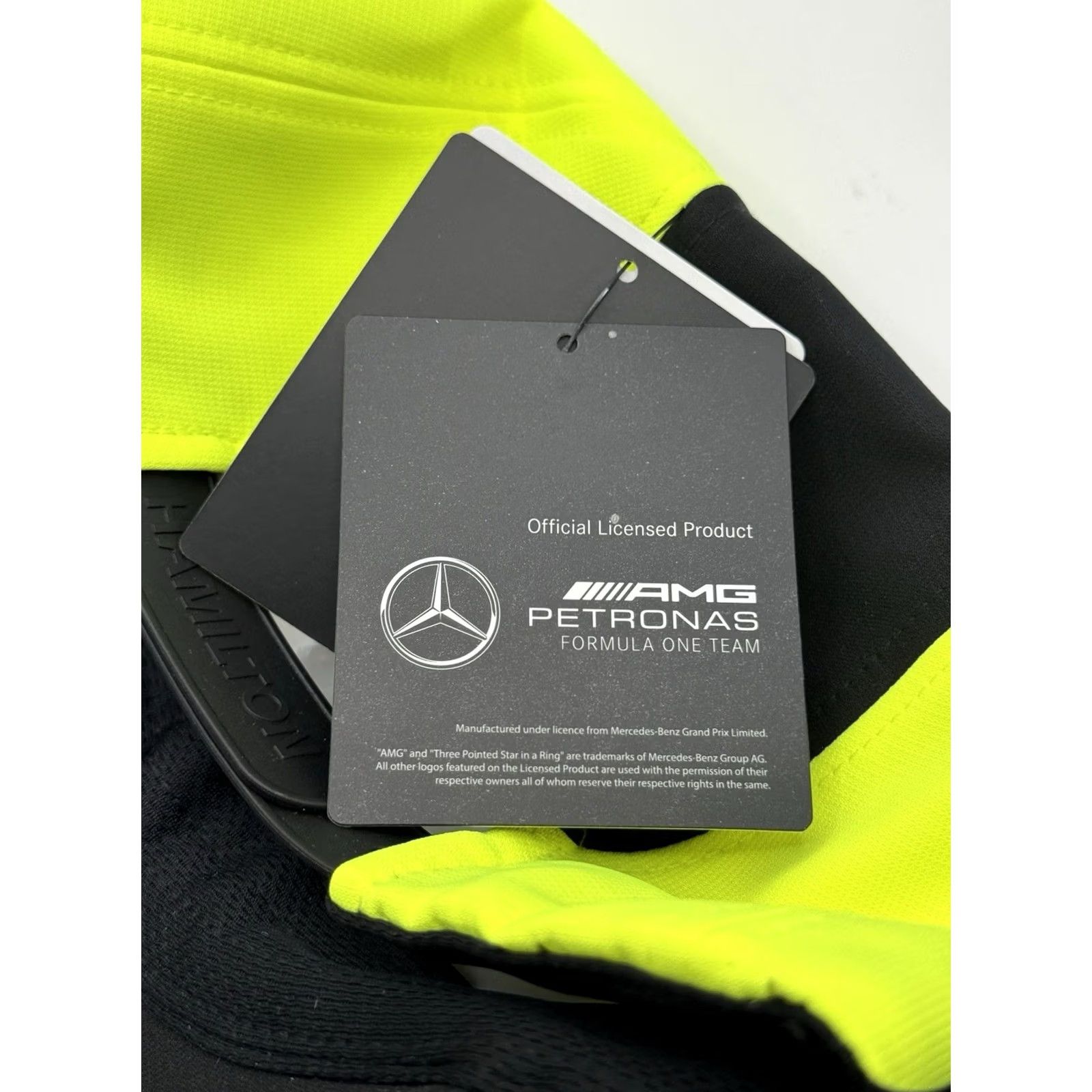 Hamilton NWT Mercedes AMG Petronas F1 Lewis Hamilton Baseball Hat Yellow Black Unisex Adult One Size Cap Hat Mens Womens Size ONE SIZE - 4 Thumbnail