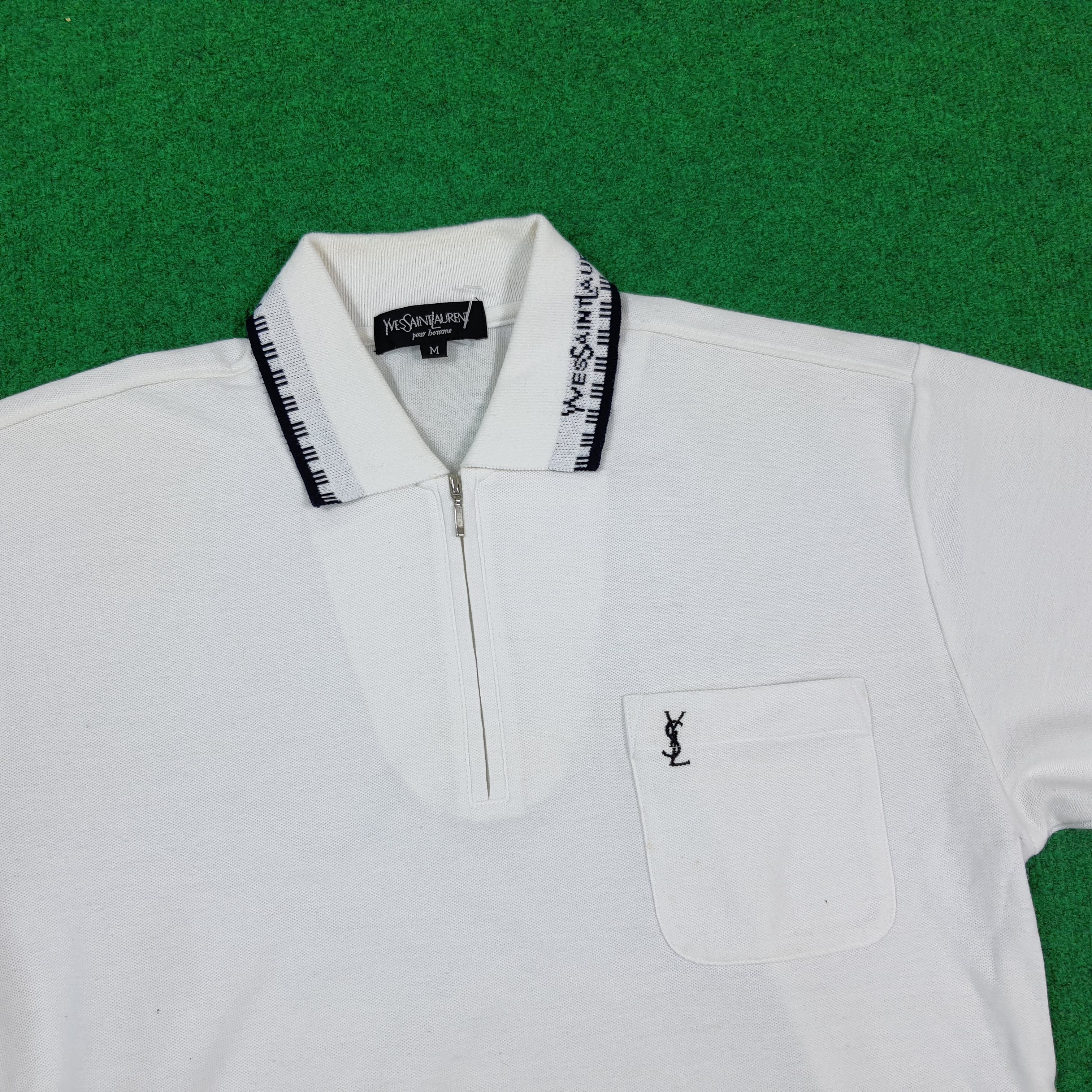 Yves Saint Laurent Vintage Yves Saint Laurent Polo YSL Quarter Zip C301N35 Size US L / EU 52-54 / 3 - 2 Thumbnail