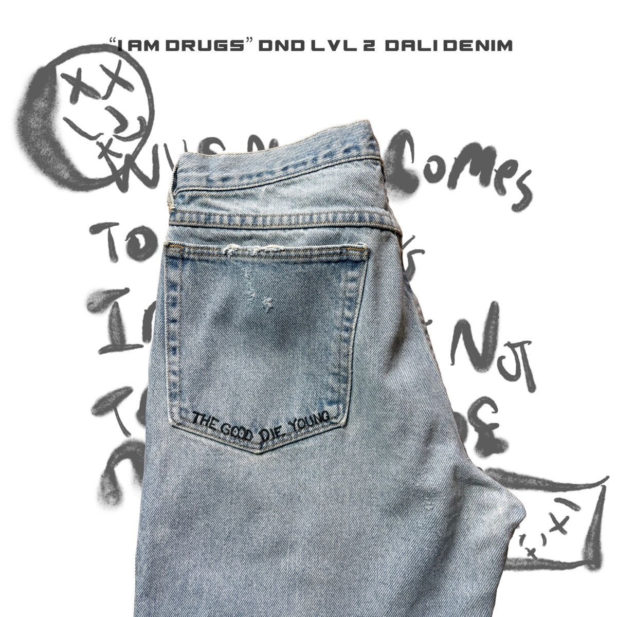 Other “I Am Drugs” DND LVL 2 Dali Denim Size US 32 / EU 48 - 7 Thumbnail