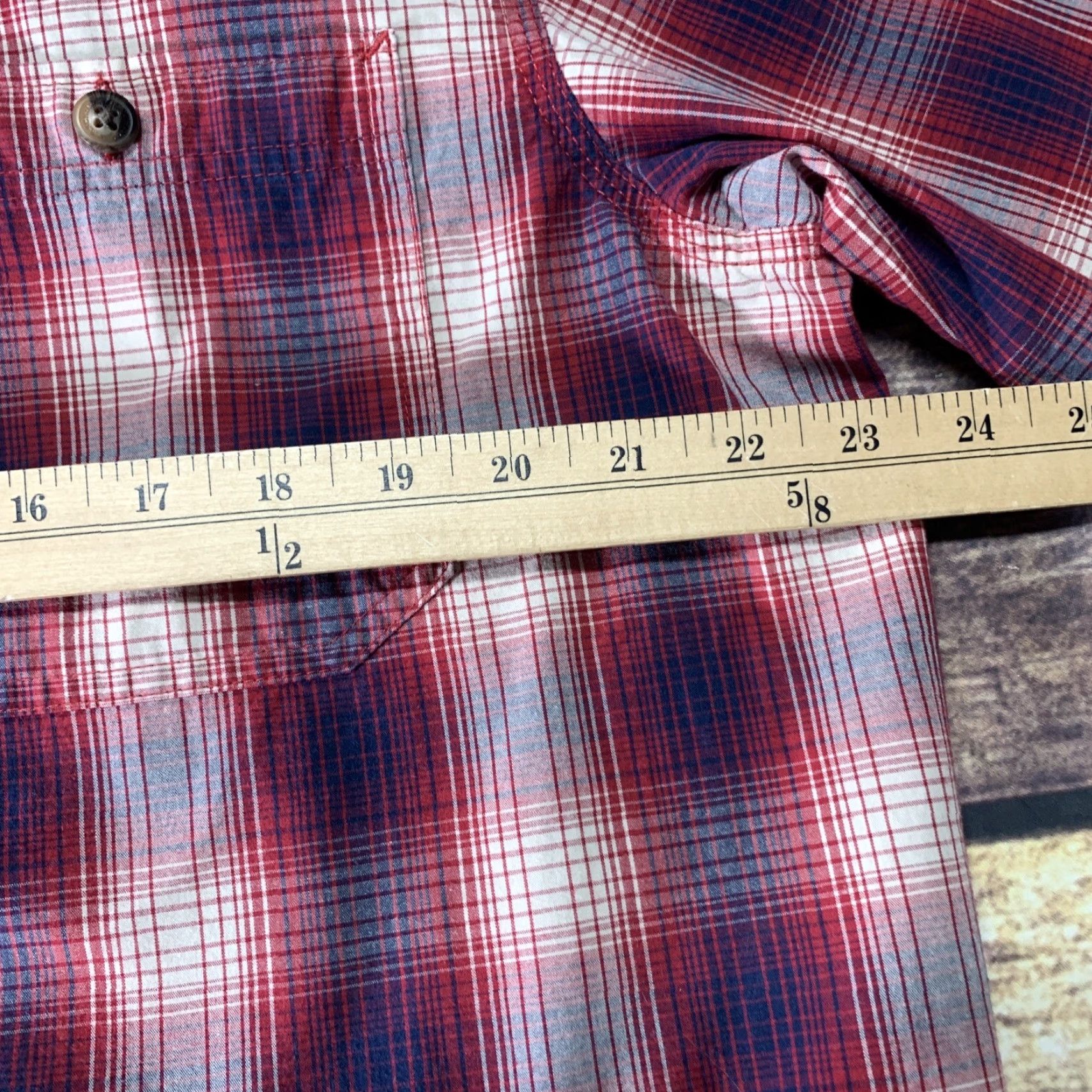 Vintage C.E. Schmidt Shirt Short Sleeve Red Button Down Front Check Plaid Pockets Large – Mens, Button-Up, Casual Workwear, Vintage? No Size US L / EU 52-54 / 3 - 3 Thumbnail