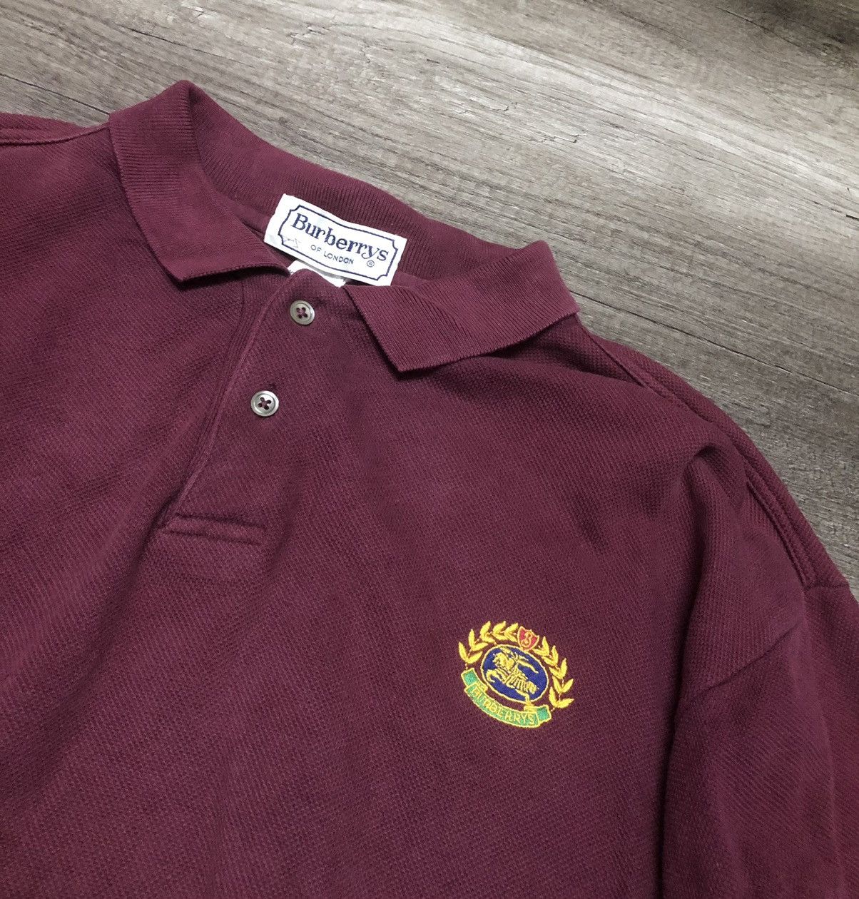 Burberry × Vintage Vintage Burberrys Long Sleeve Polo Shirt Size US XL / EU 56 / 4 - 17 Thumbnail