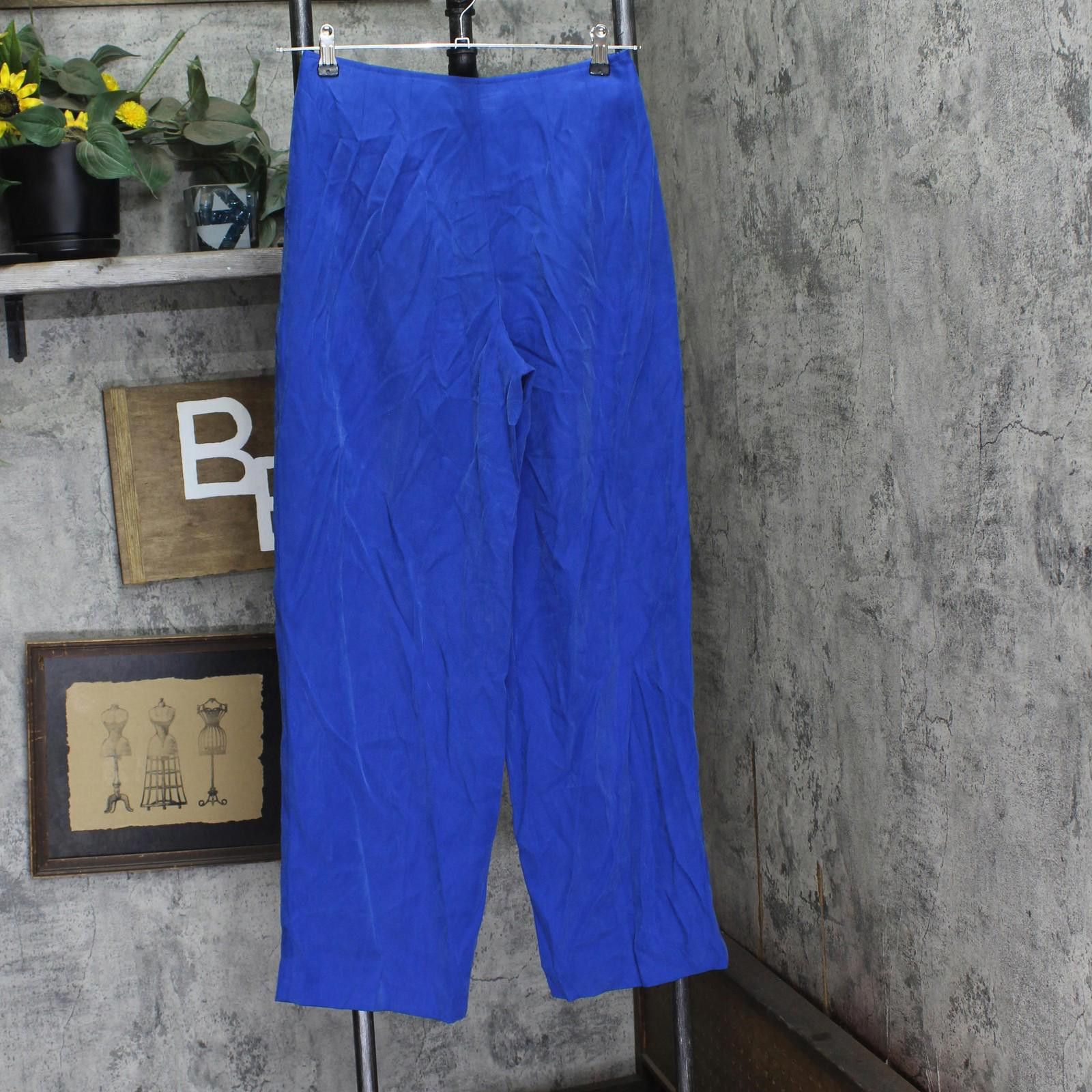 DKNY Nwt Dkny Tie-front Pleate Lapis Blu 4 P4gktx72 Lapis Blue 4 Size 27" / US 4 / IT 40 - 2 Thumbnail