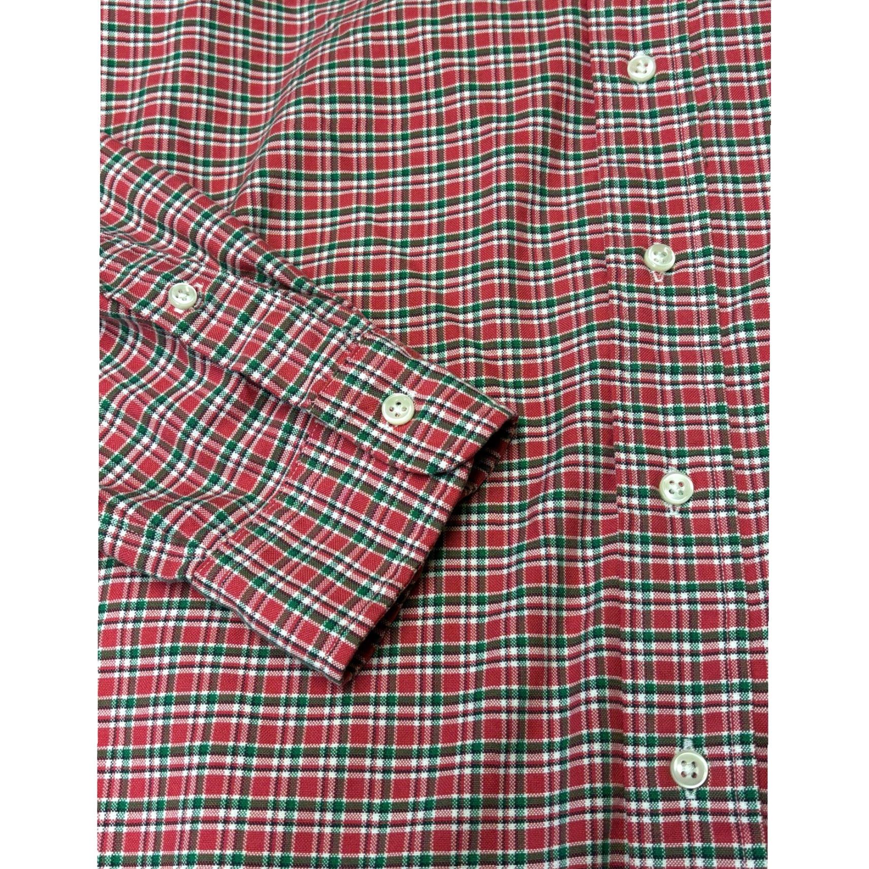 Ralph Lauren Ralph Lauren Mens XL Custom Fit Plaid Button-Down Shirt Red Green Cotton Long Size US XL / EU 56 / 4 - 3 Thumbnail