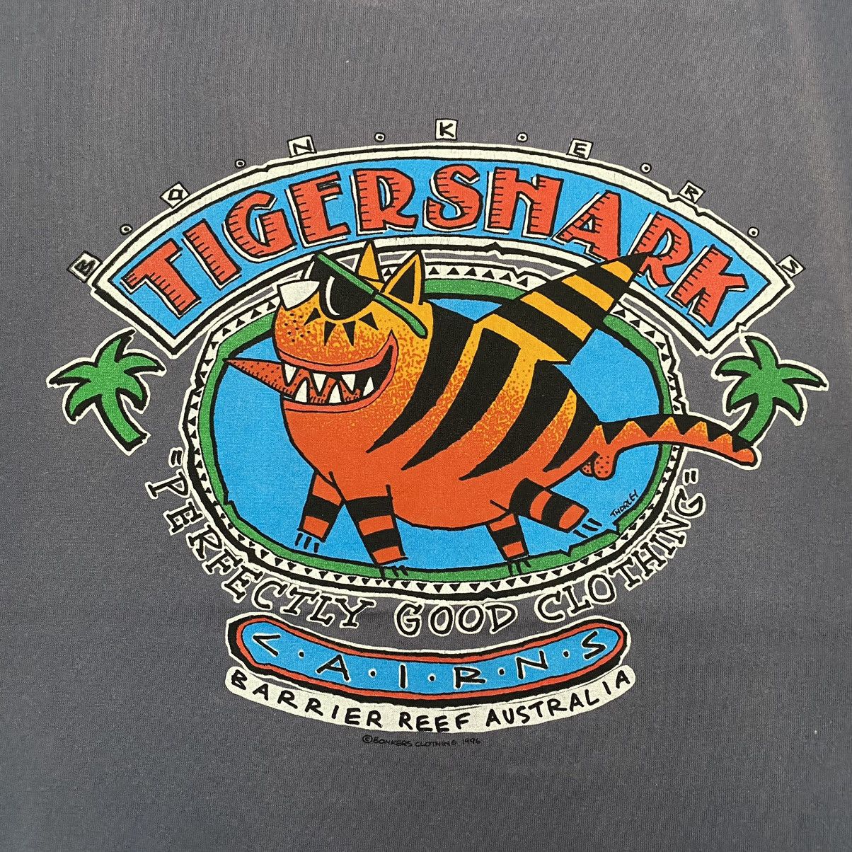 Vintage VINTAGE 1996 BONKERS TIGERSHARK SURFING T SHIRT Size US XL / EU 56 / 4 - 8 Thumbnail