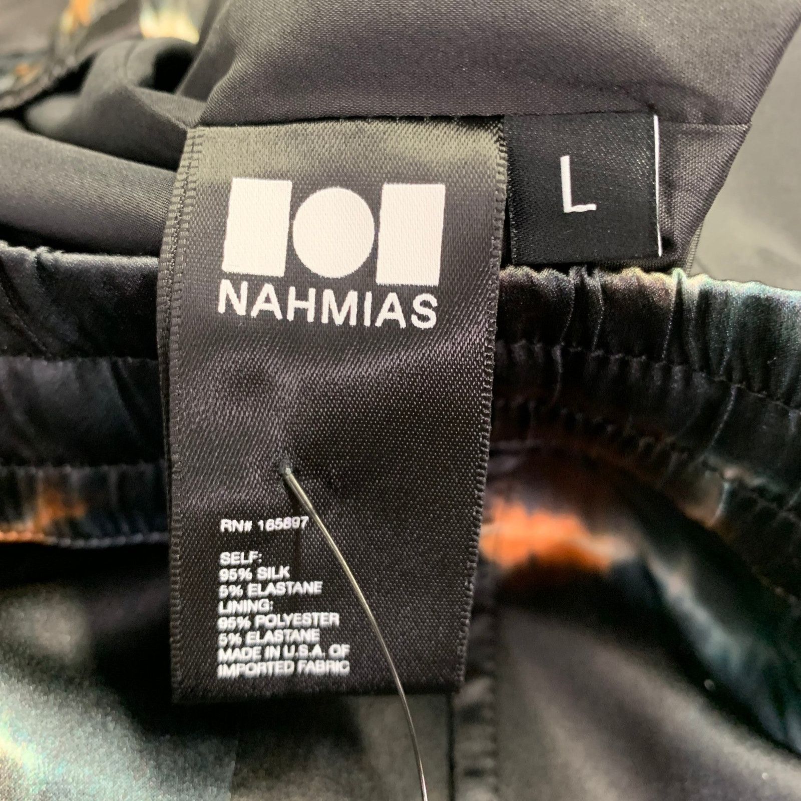 Nahmias Size L Black White Tie Dye Logo Silk Blend Joggers Shorts Size US 34 / EU 50 - 4 Thumbnail