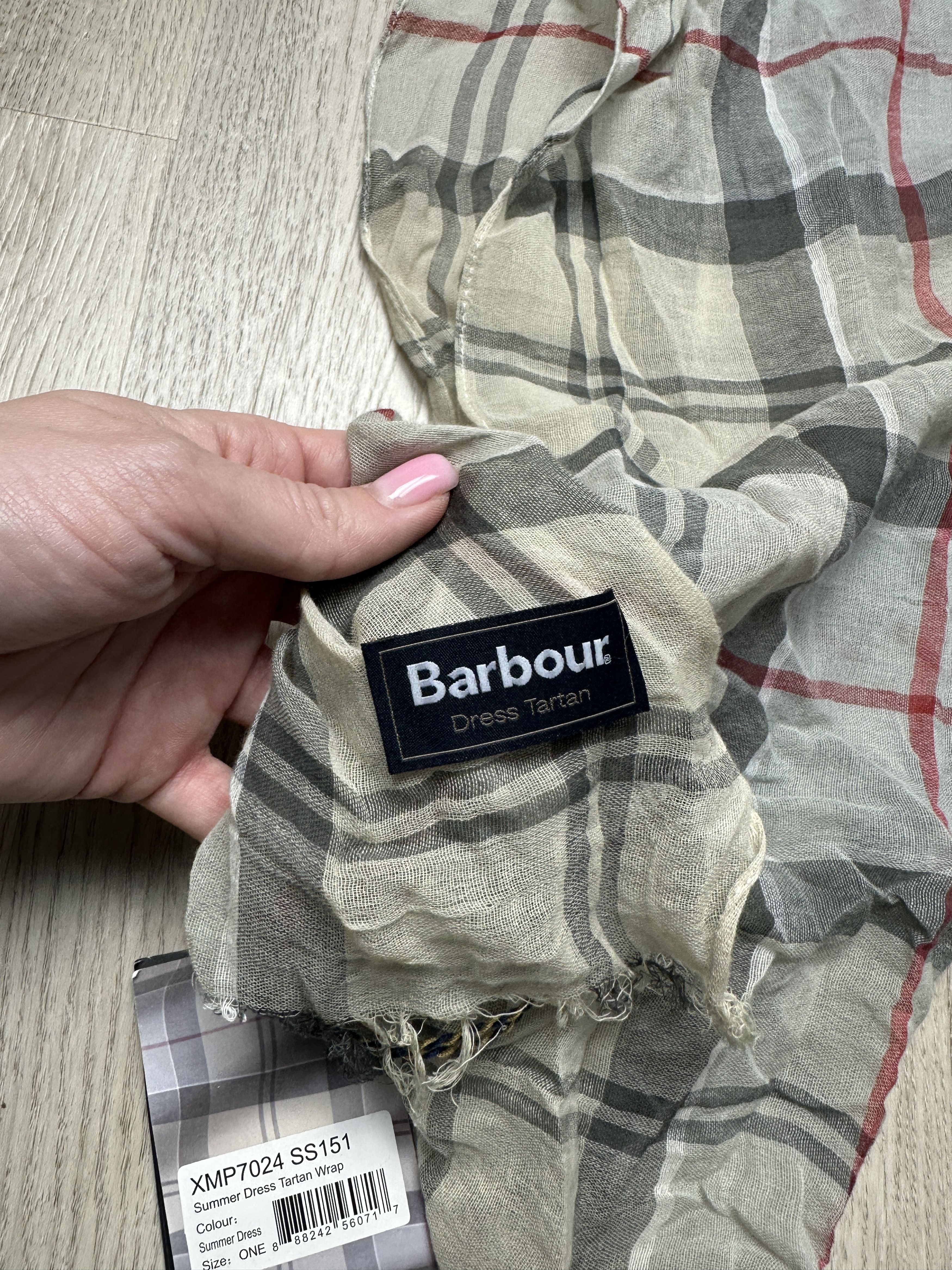 Barbour NEW Barbour Summer Dress Tartan Wrap Scarf Size ONE SIZE - 6 Thumbnail