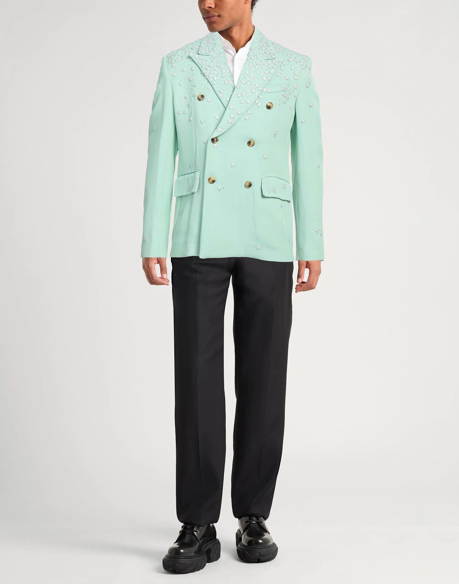 Amiri o1s1wg110525 Light Blazer in Mint Green Size US L / EU 52-54 / 3 - 2 Thumbnail