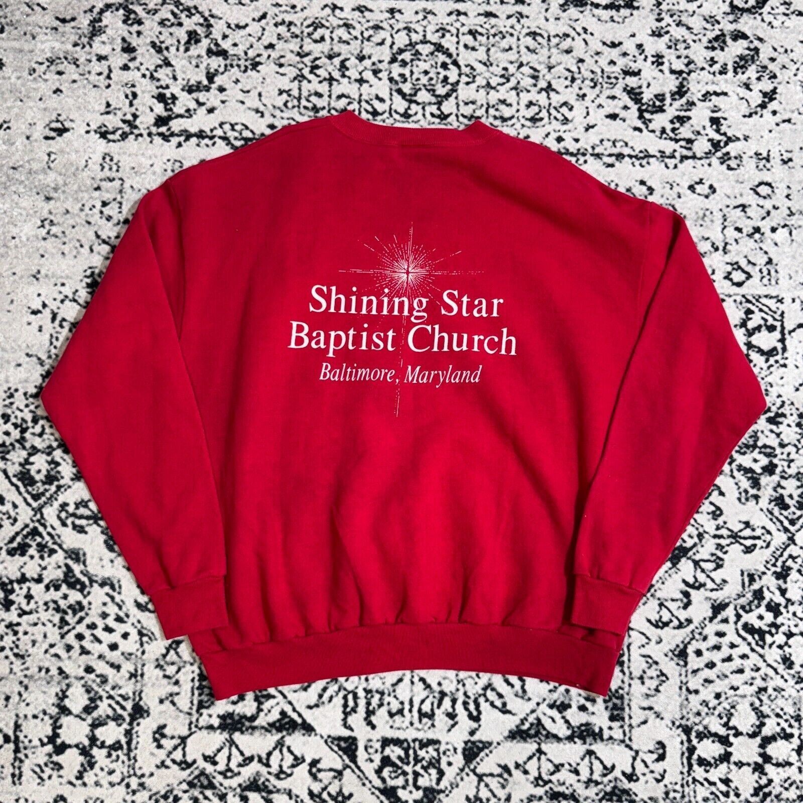 Lee × Vintage Lee Red Cotton Crewneck XL Behold Jesus Is King Baptist 90s Size US XL / EU 56 / 4 - 10 Thumbnail