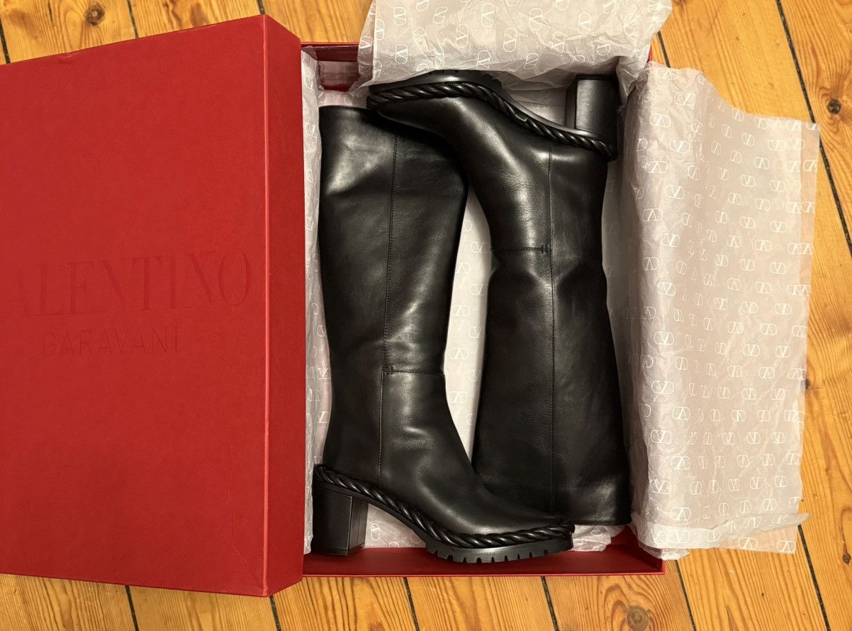 Valentino Valentino Garavani rope knee high soft leather boots 35 Size US 5 / IT 35 - 7 Thumbnail