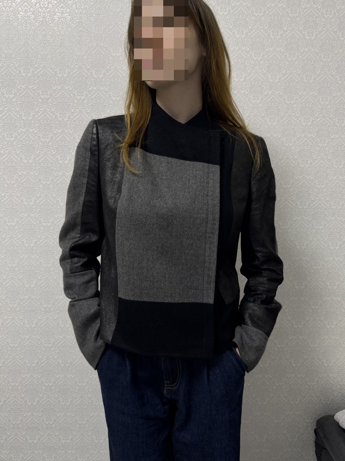 Akris Akris Asymmetric Mixed-Media Wool & Calf Leather Jacket Size M / US 6-8 / IT 42-44 - 20 Thumbnail