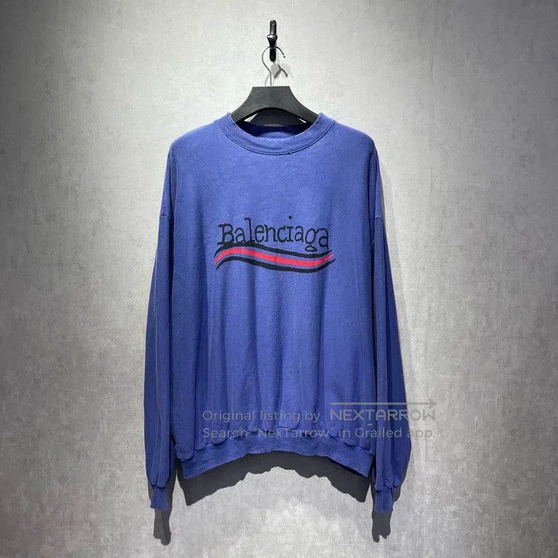 Balenciaga Balenciaga Wave Logo Printed Sweatshirt Size US M / EU 48-50 / 2 - 1 Thumbnail