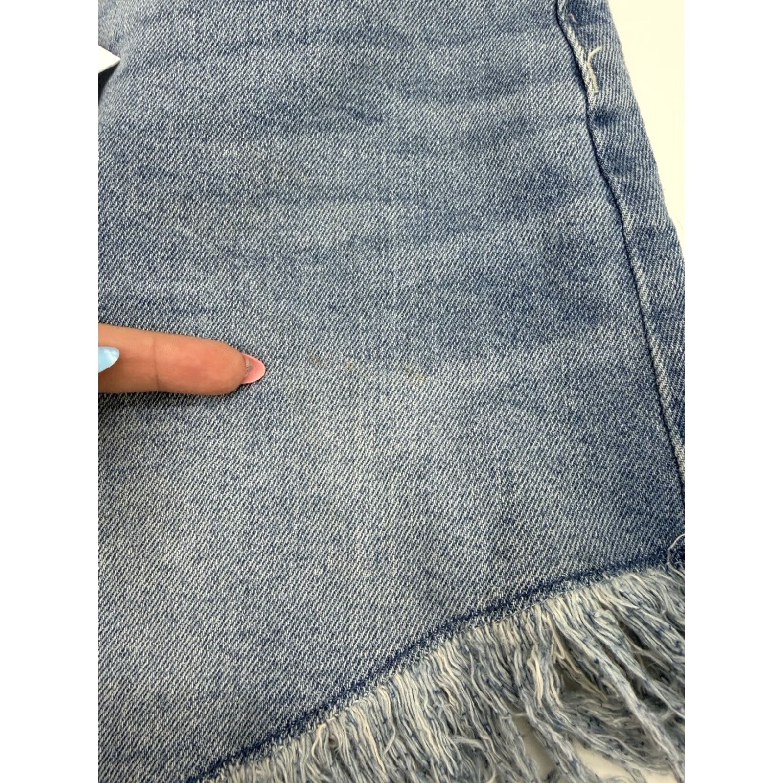 Vintage Celebrity Pink Juniors Skirt Denim Festival Fray NWTs Short Mini 17/33 Blue Womens Size 38" / US 16 / IT 52 - 3 Thumbnail