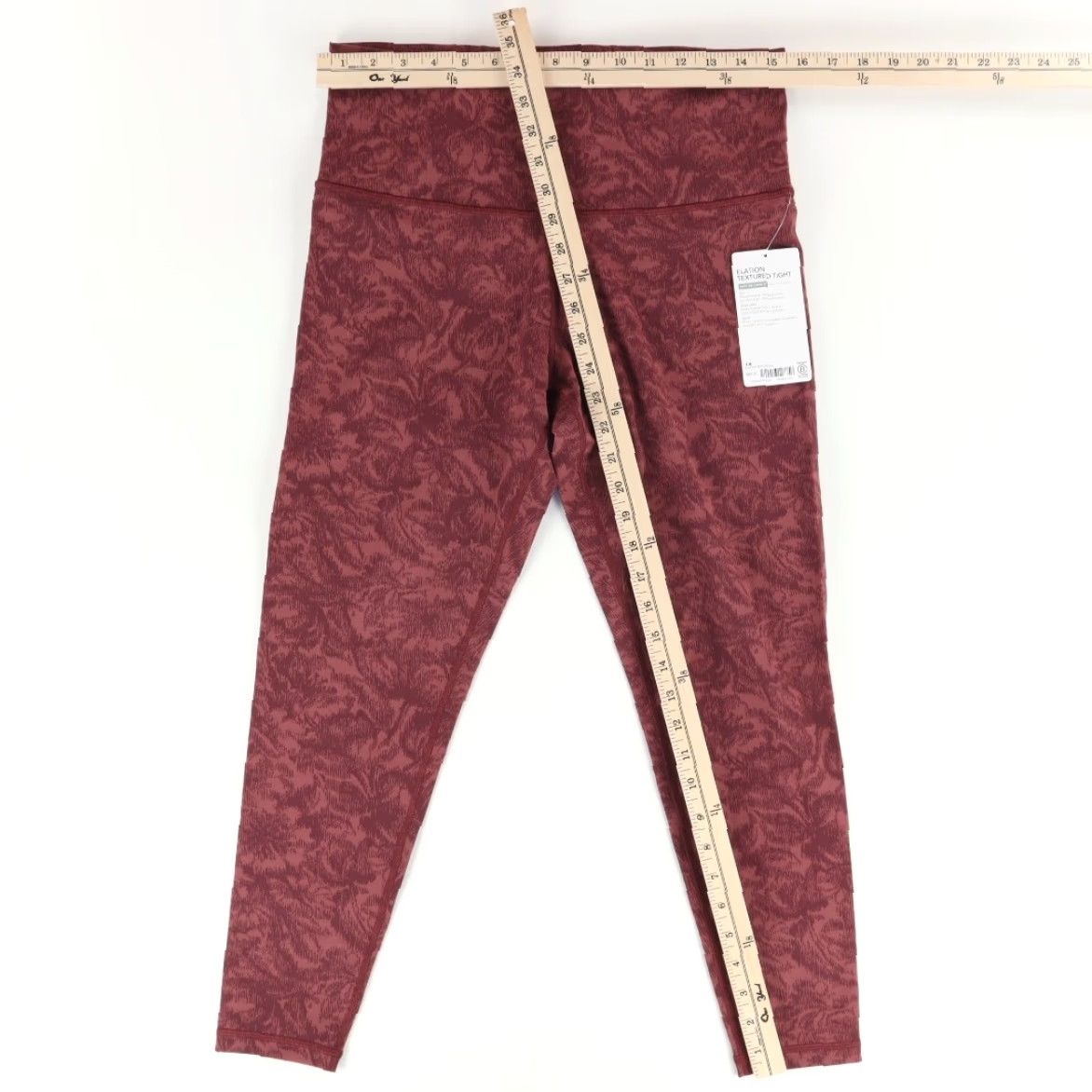 Athleta Athleta Leggings Women 1X Elation Textured High Waist Red Floral Pants Slim Fit Nylon Microfiber Training Size 40" / US 18 - 3 Thumbnail