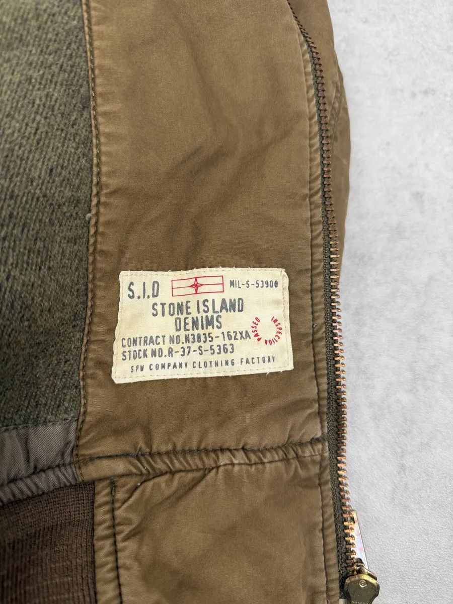 2000s Stone Island Brown Hooded Utility Bomber Jacket