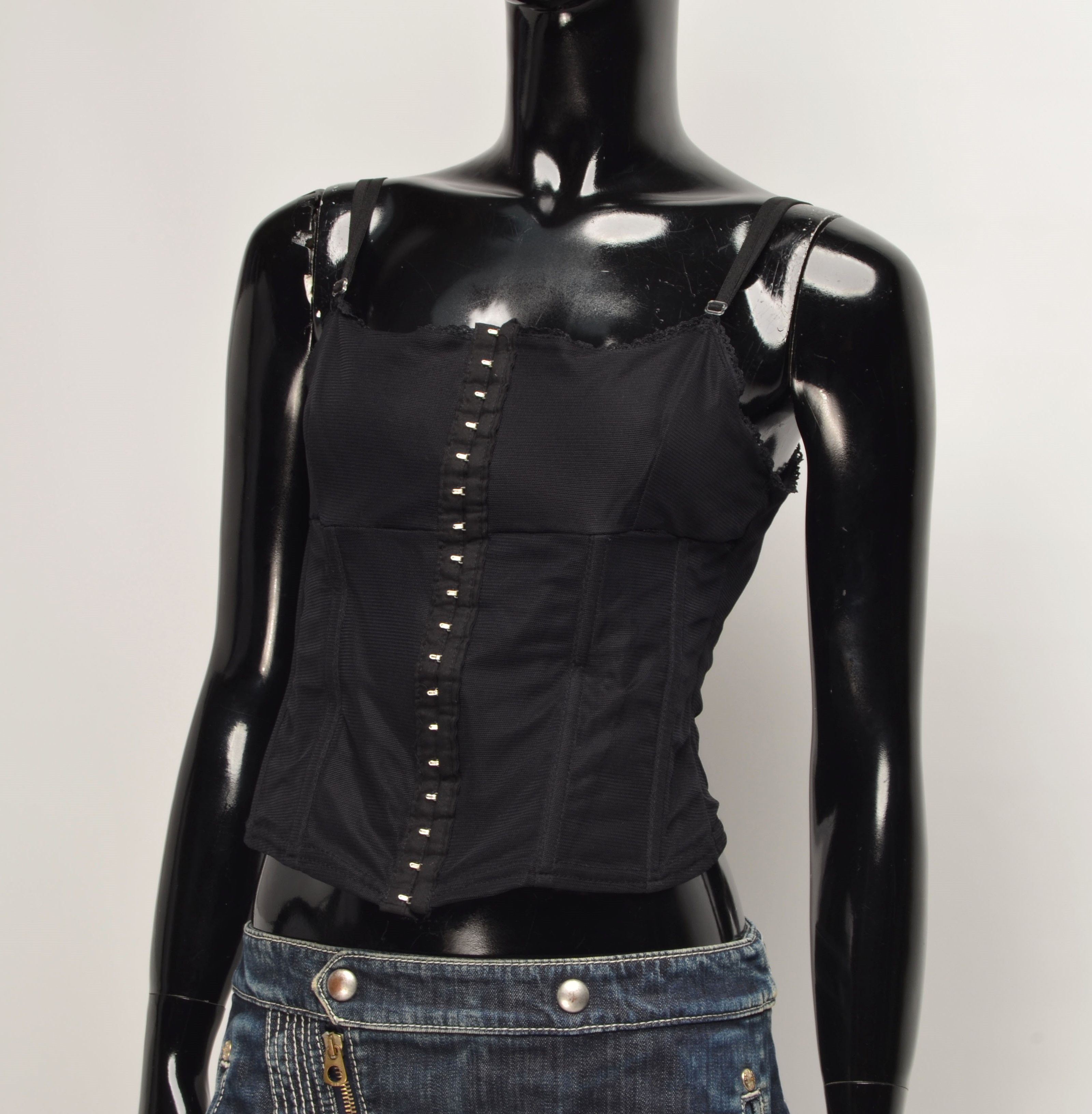 Vintage Vintage Clockhouse Goth Grunge Mesh Corset Cami Top Size S / US 4 / IT 40 - 2 Thumbnail