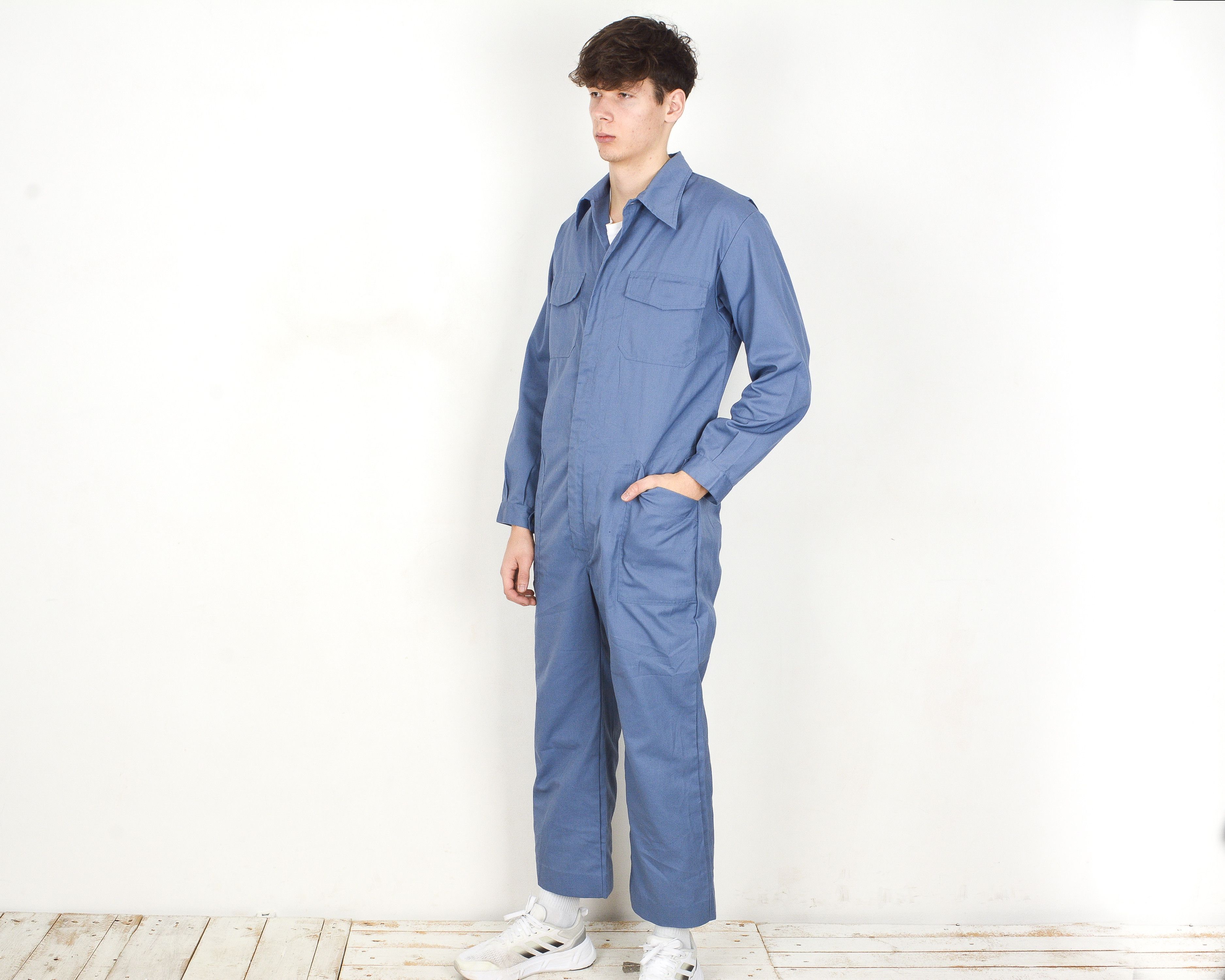 Vintage 1983 ECLAIR French Boilersuit Work Jumpsuit Overalls Utility Size US 36 / EU 52 - 2 Thumbnail