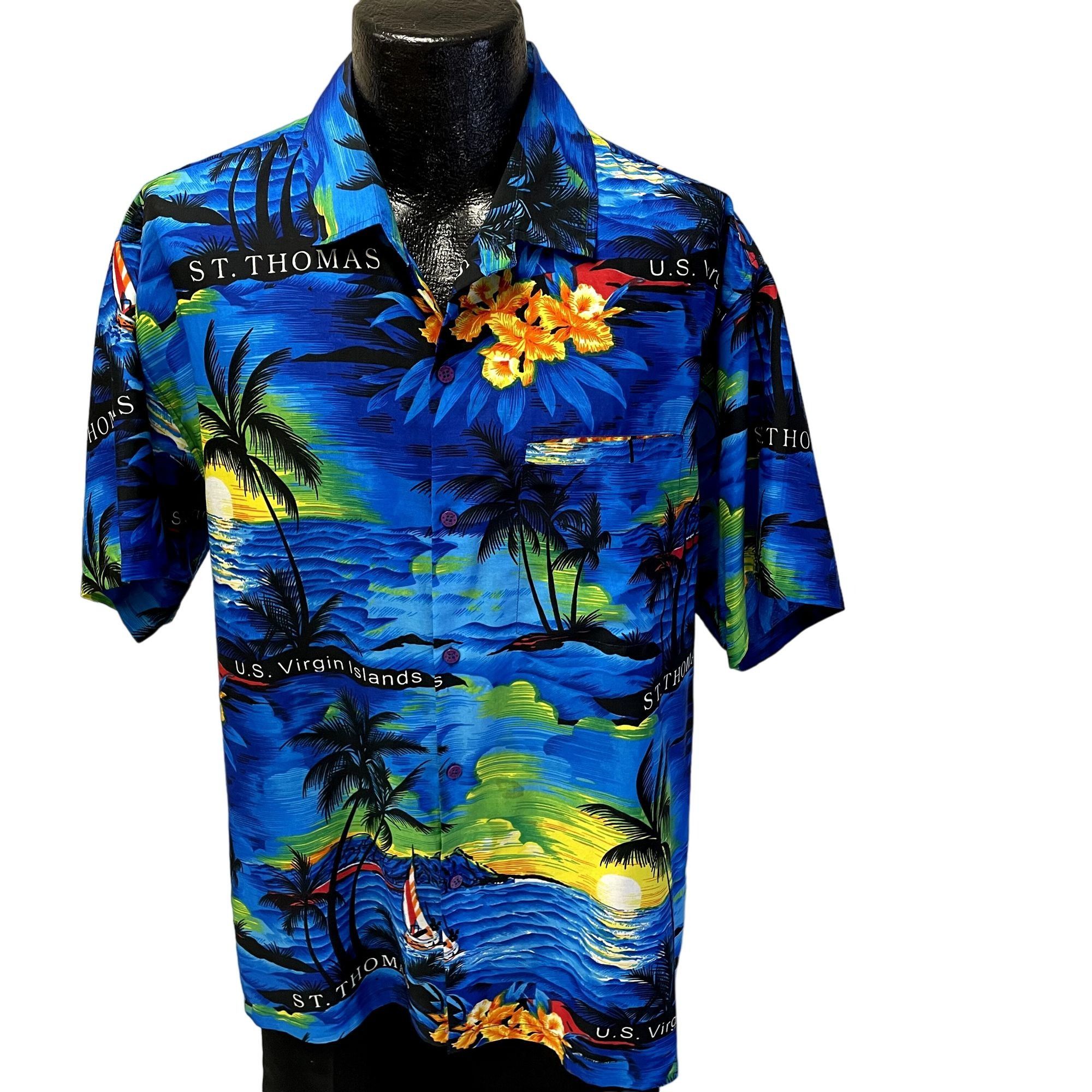 Unkwn 80’s HAWAIIAN St Thomas VIRGIN ISLANDS Tropical Beach Shirt Size US XXL / EU 58 / 5 - 1 Preview