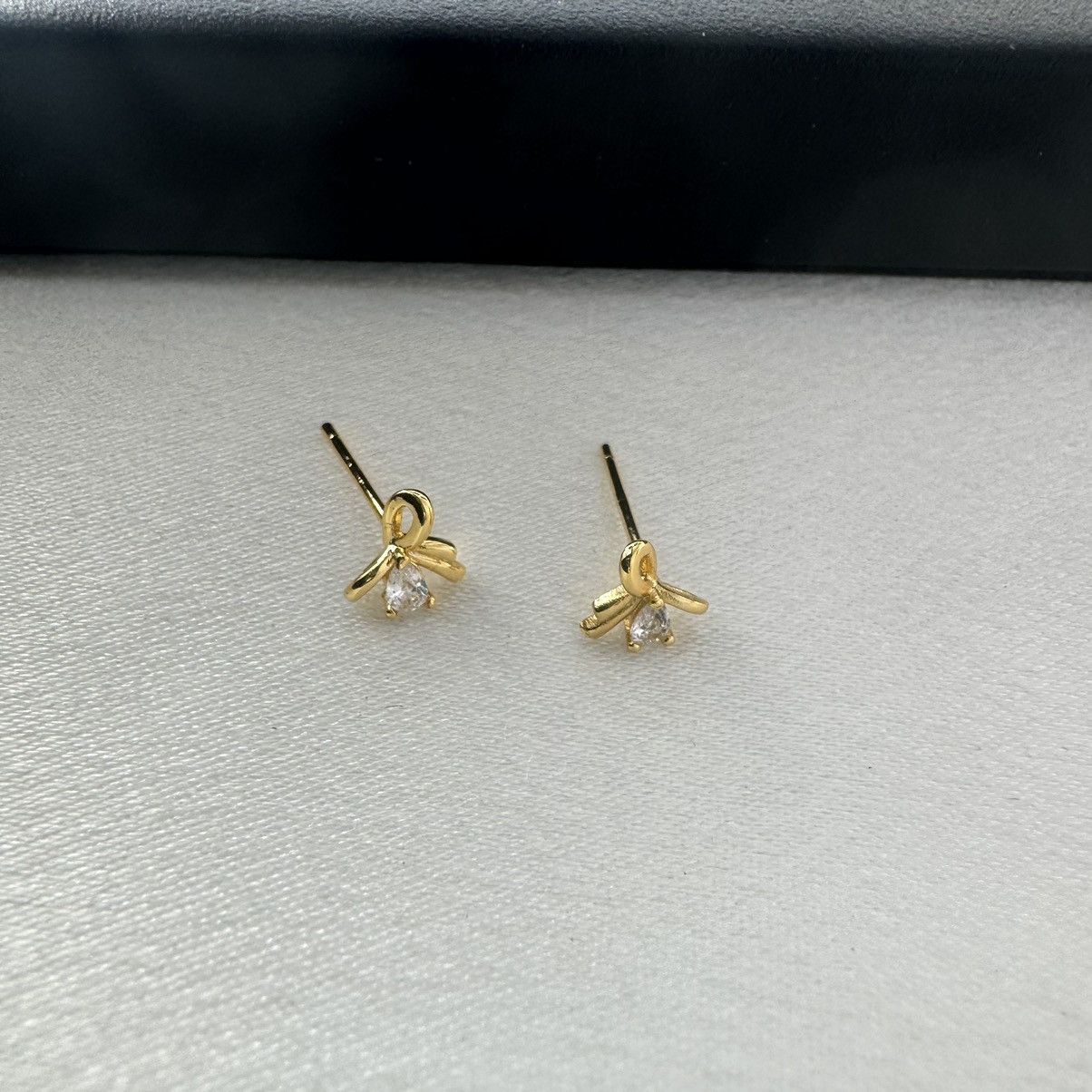 Designer Small CZ Bow Stud Earrings for Women Size ONE SIZE - 4 Thumbnail