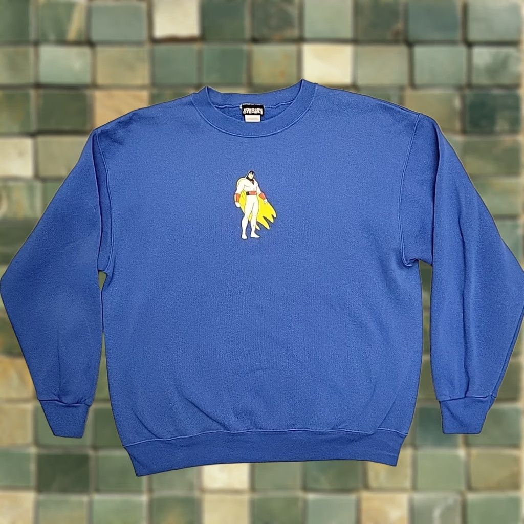 Vintage VINTAGE Space Ghost Sweatshirt Mens L Blue Cartoon Crewneck 2000 Y2K Retro Cartoon Network Sweater Size US L / EU 52-54 / 3 - 1 Thumbnail
