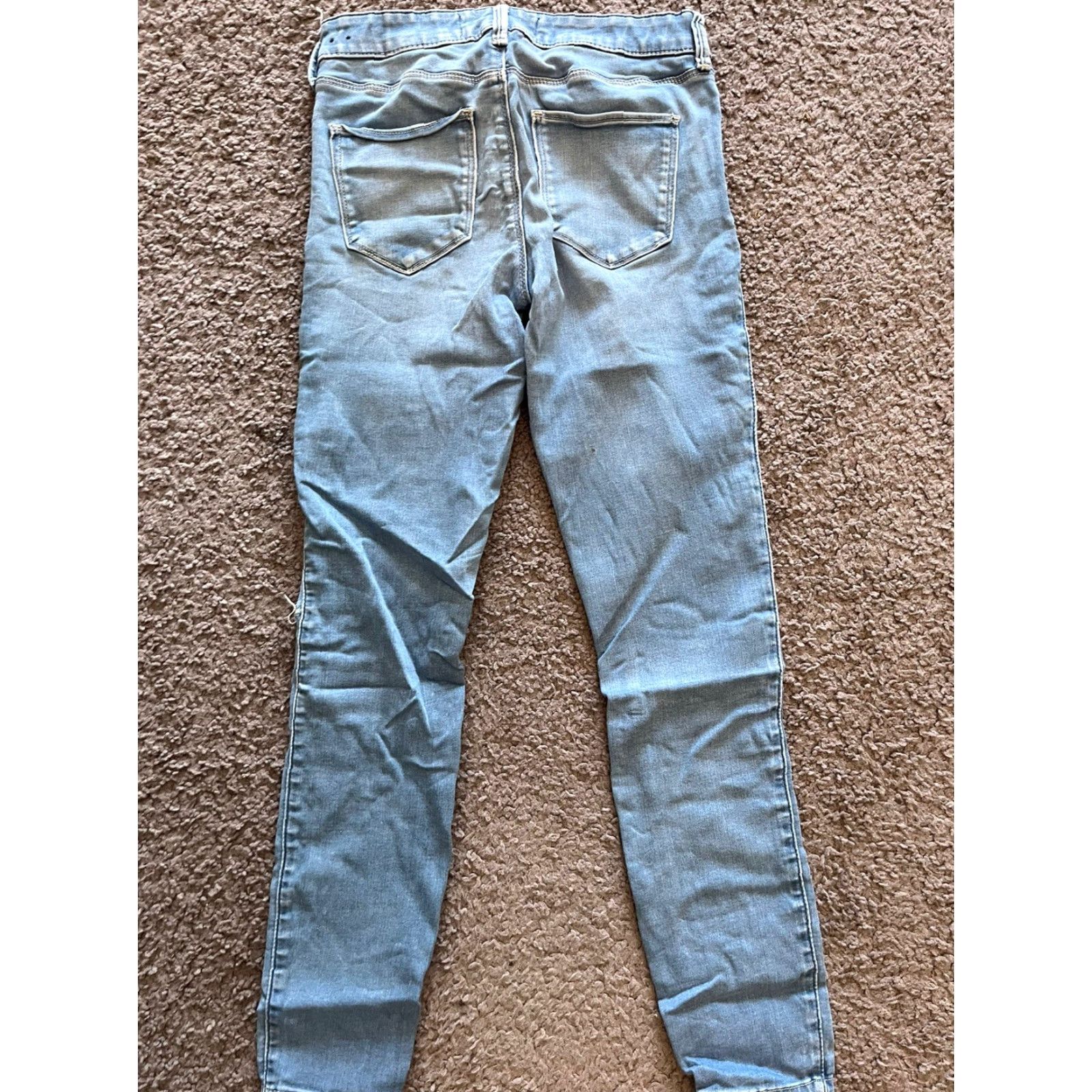 Abercrombie & Fitch Abercrombie & Fitch Jegging Jeans 2R Womens Low Rise Blue Stretch 26x29 Distressed Denim Cotton Spandex Embroidered Logo Size 26" / US 2 / IT 38 - 3 Thumbnail