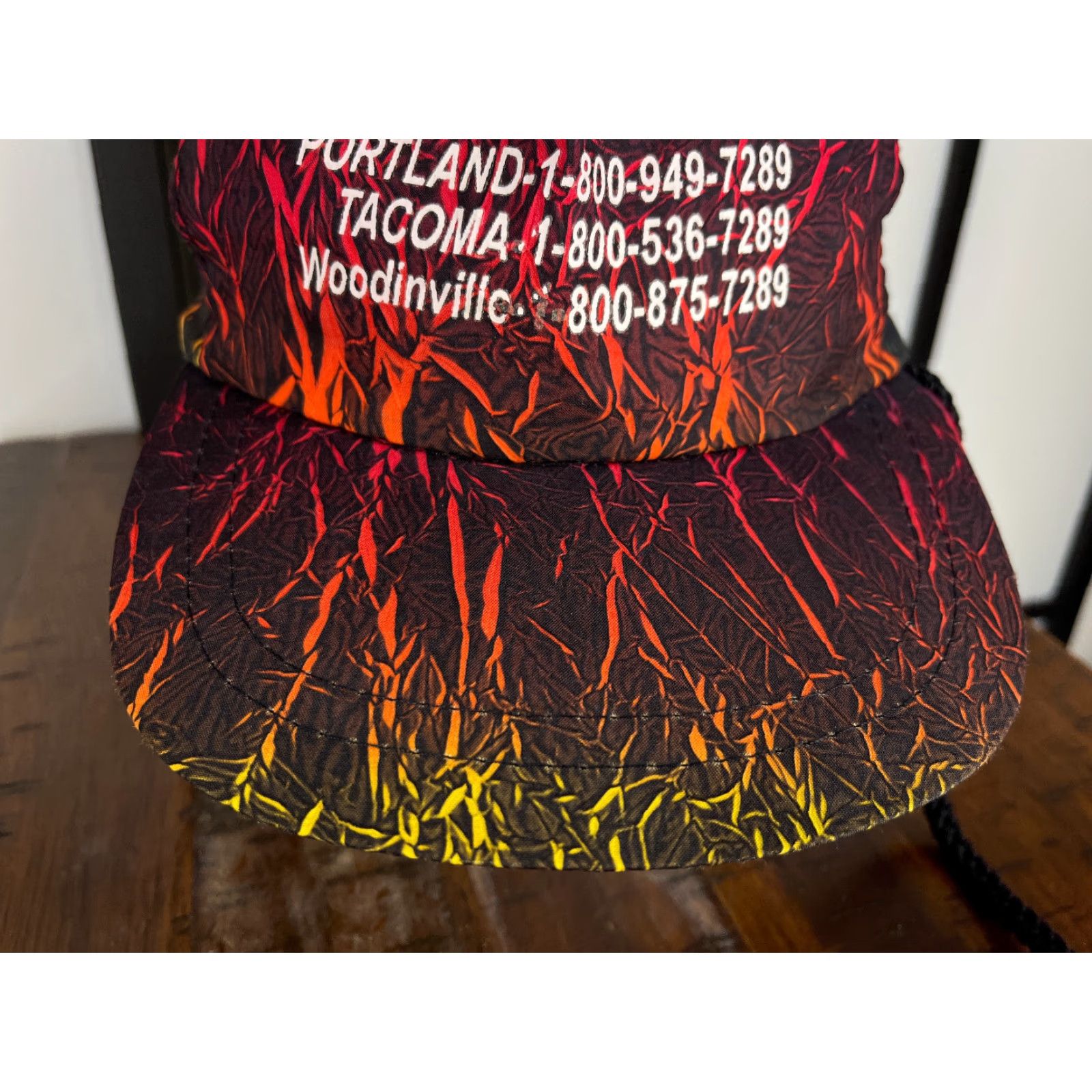 Vintage KC Collections Hat Cap Snap Back Adult One Size Black Red Abstract Poly Geometric 90s Beach Mens Size ONE SIZE - 4 Thumbnail