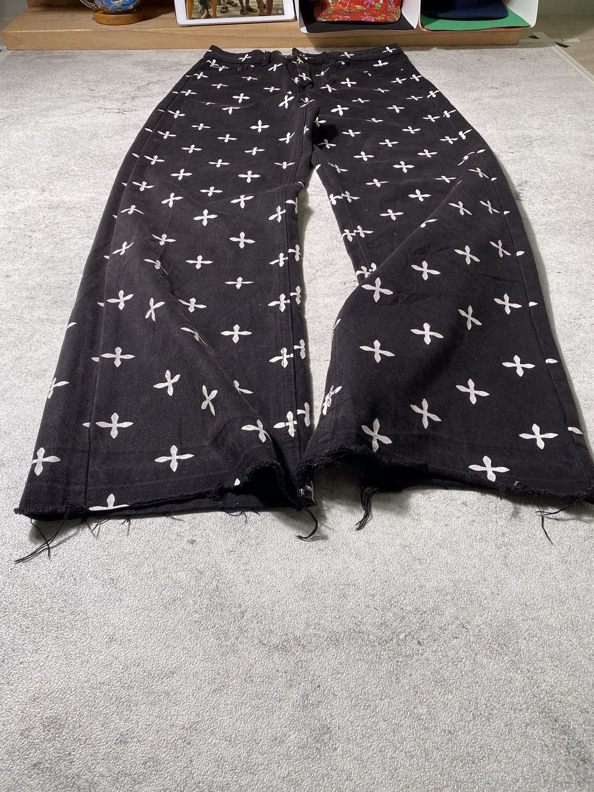 Levi's × Vintage Vtg Baggy Jeans Full Cross Motif Size US 32 / EU 48 - 2 Thumbnail