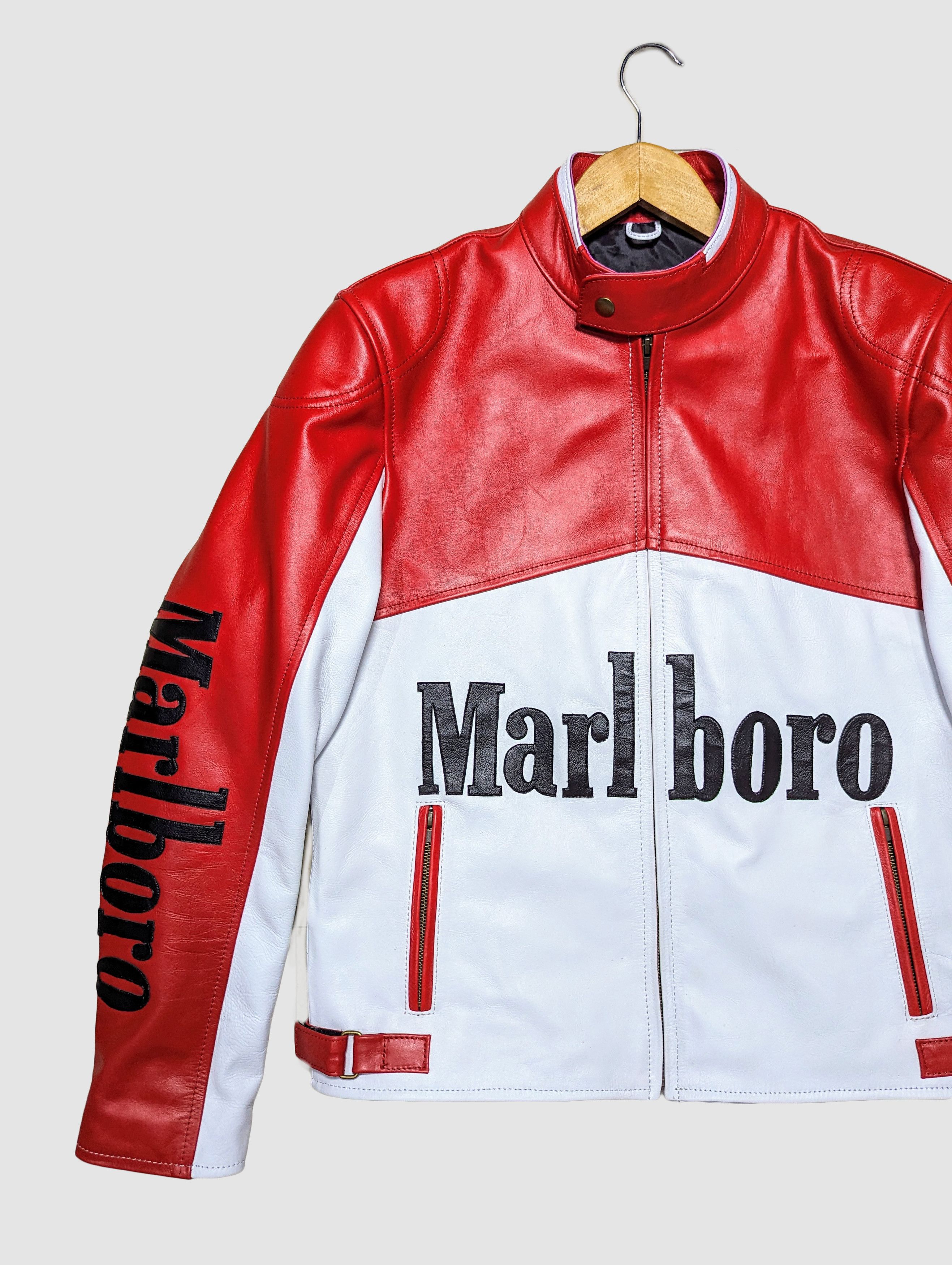Vintage MARLBORO VINTAGE LEATHER JACKET RARE Y2K Size US L / EU 52-54 / 3 - 3 Thumbnail